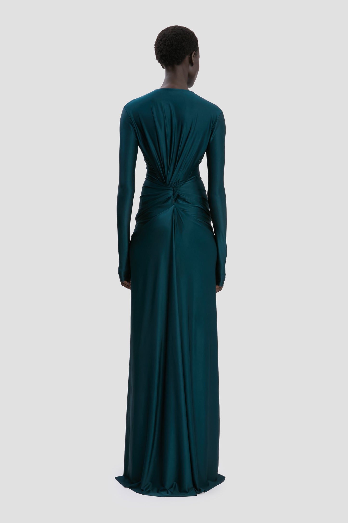 Cut-Out Gown In Dark Teal