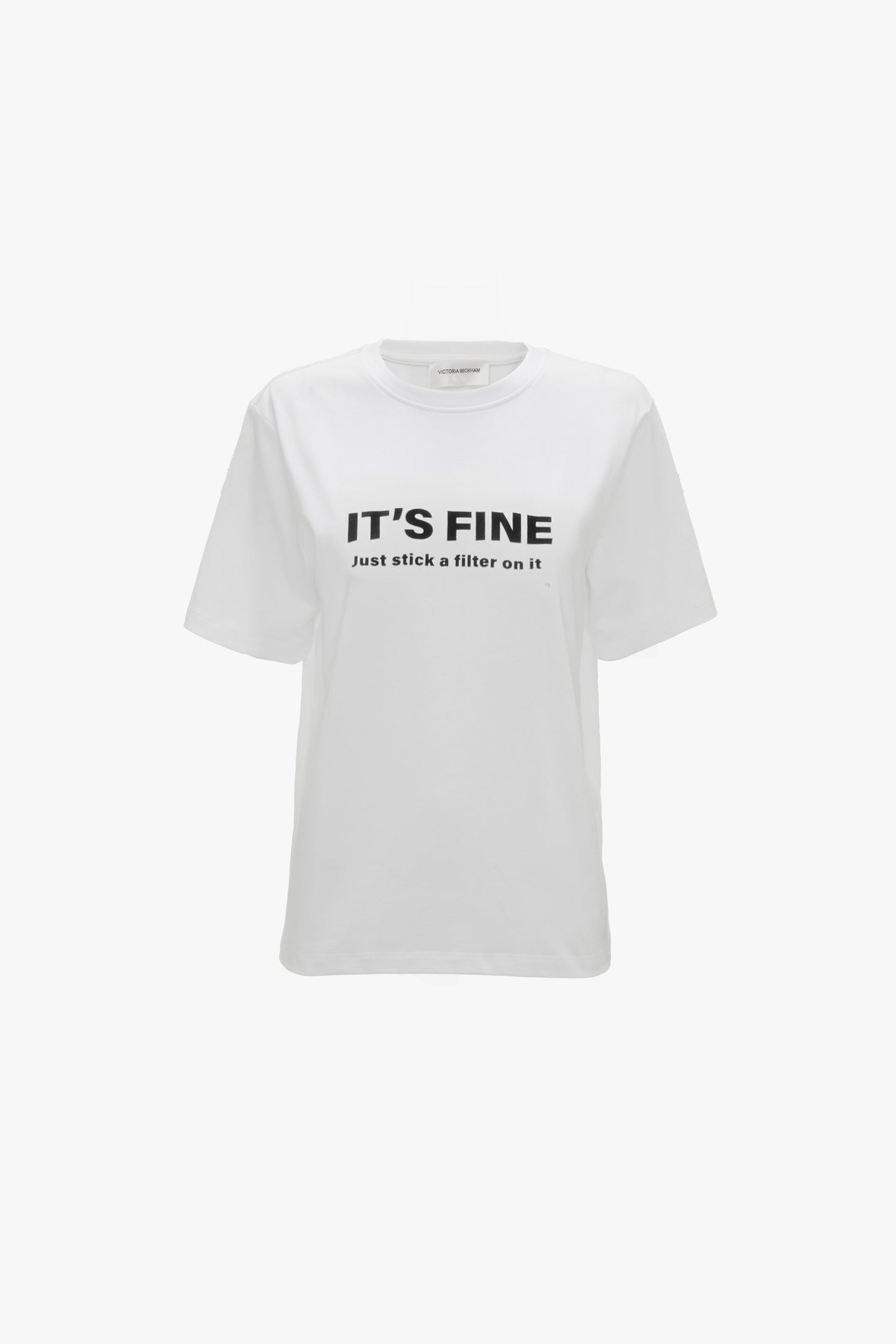 Slogan T-Shirt In White Just Stick A Filter On It