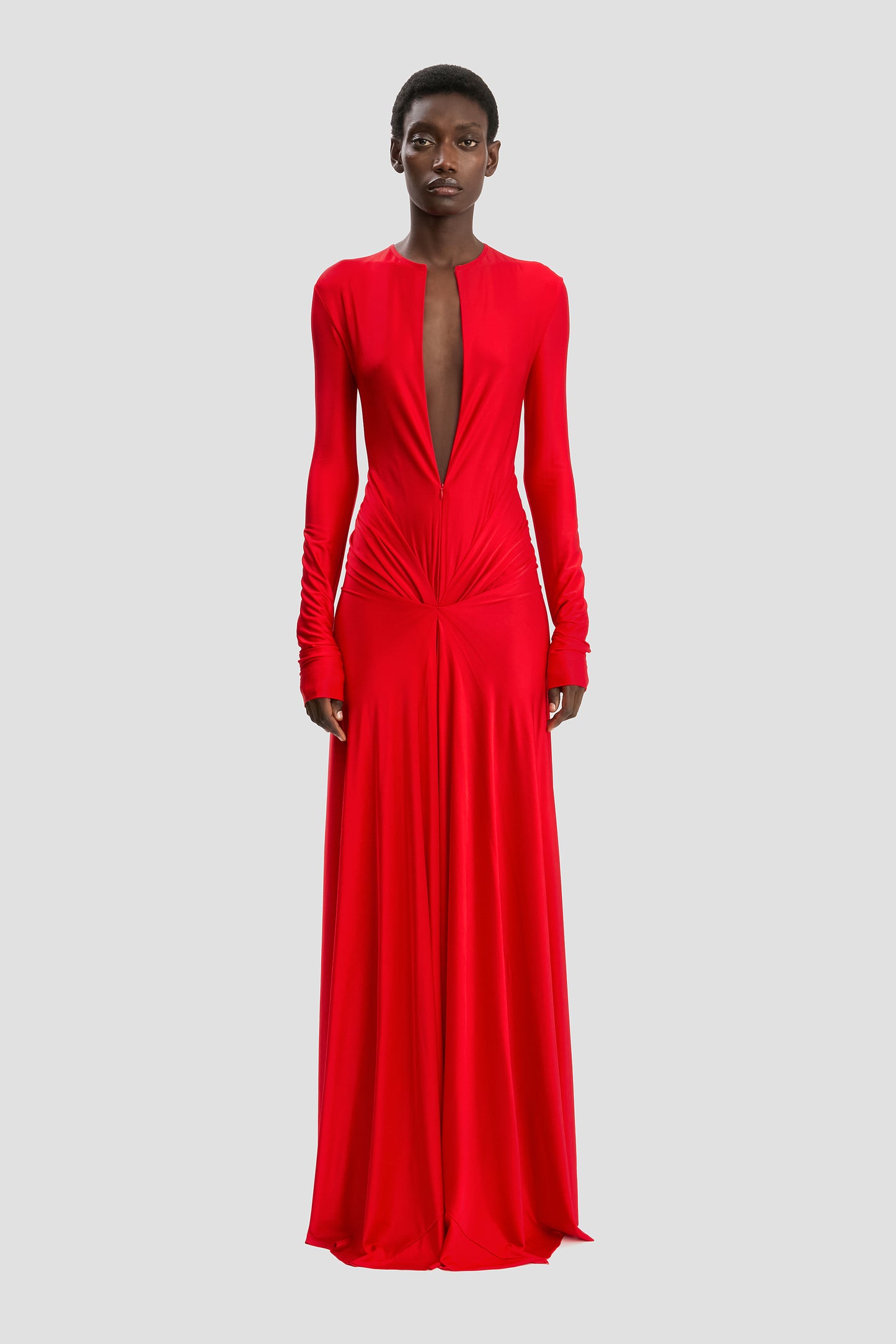 Cut-Out Gown In Cardinal Red