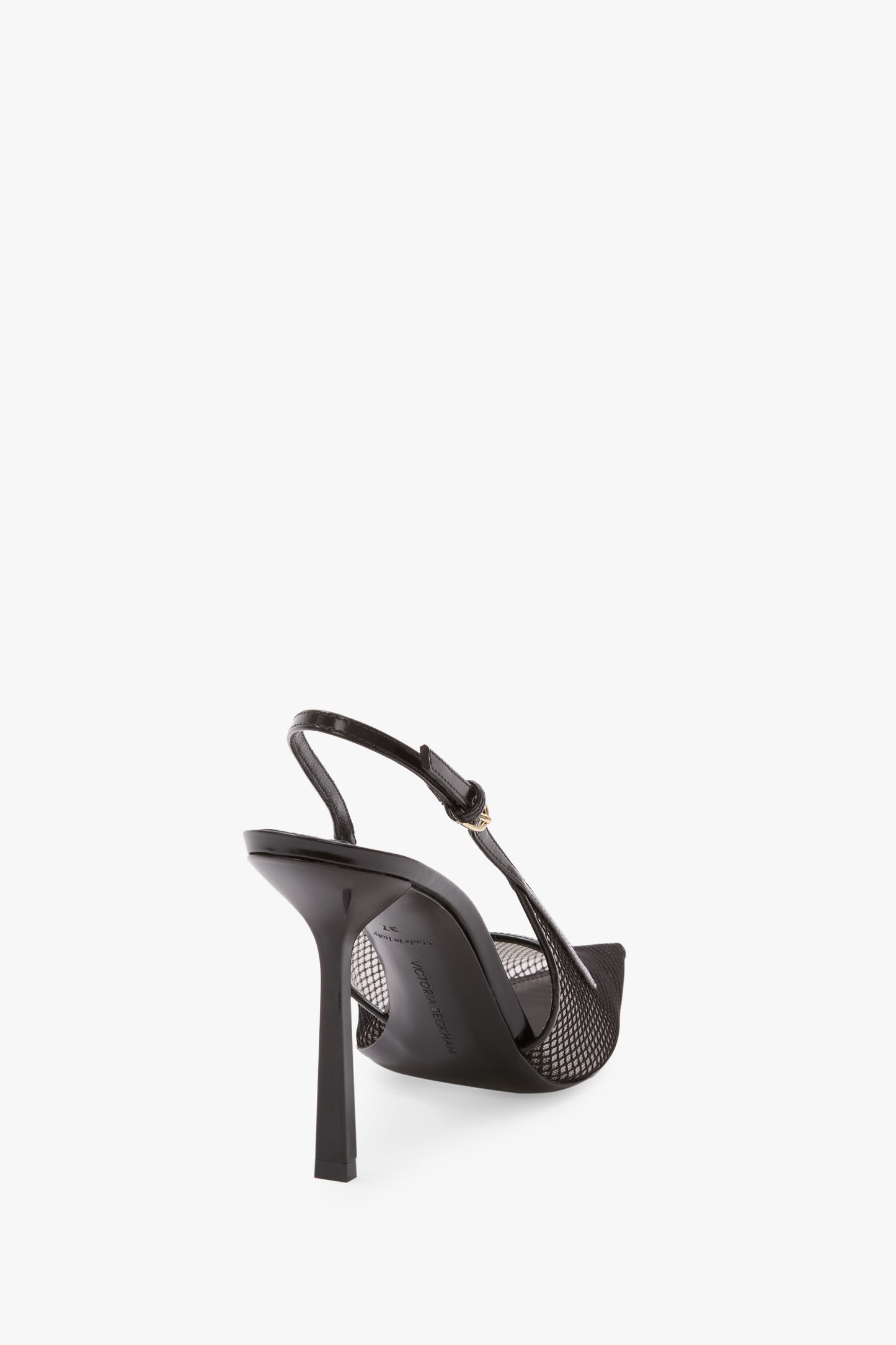 Victoria Stiletto Slingback 100 In Black Mesh