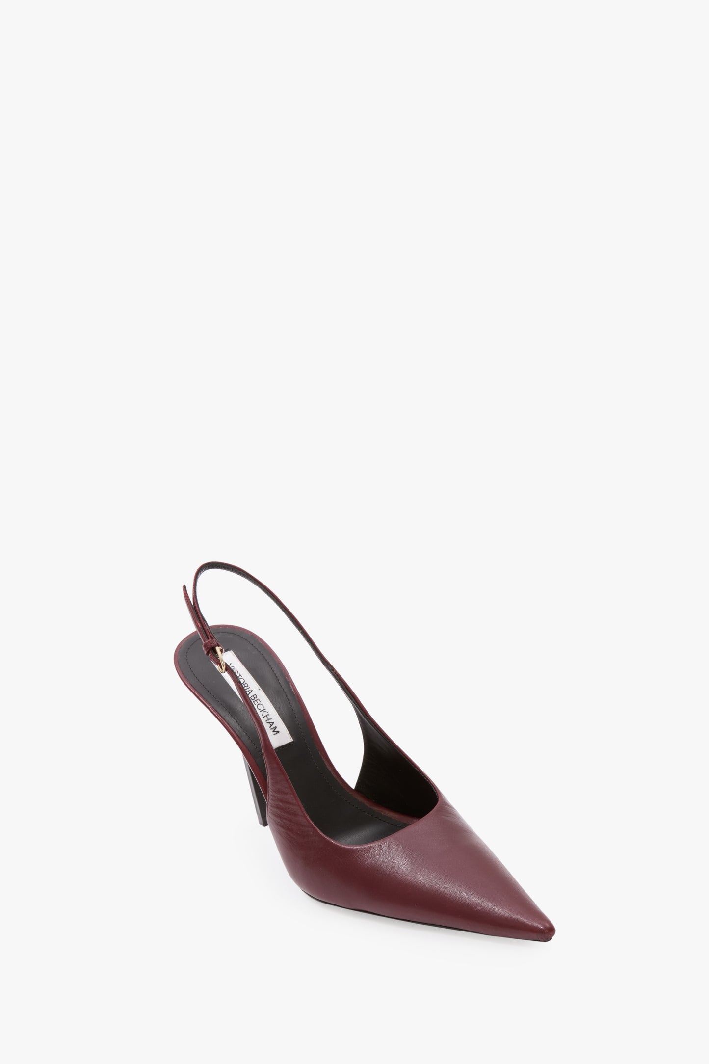 Victoria Stiletto Slingback In Burgundy Leather