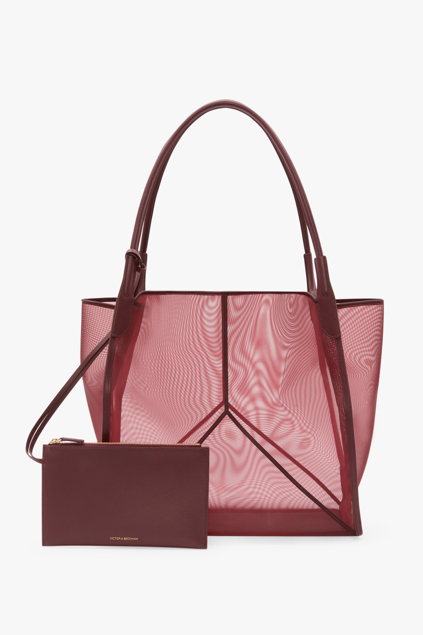 Victoria Tote Bag Large In Burgundy Mesh