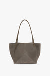 Victoria Tote In Pebble Grey Suede