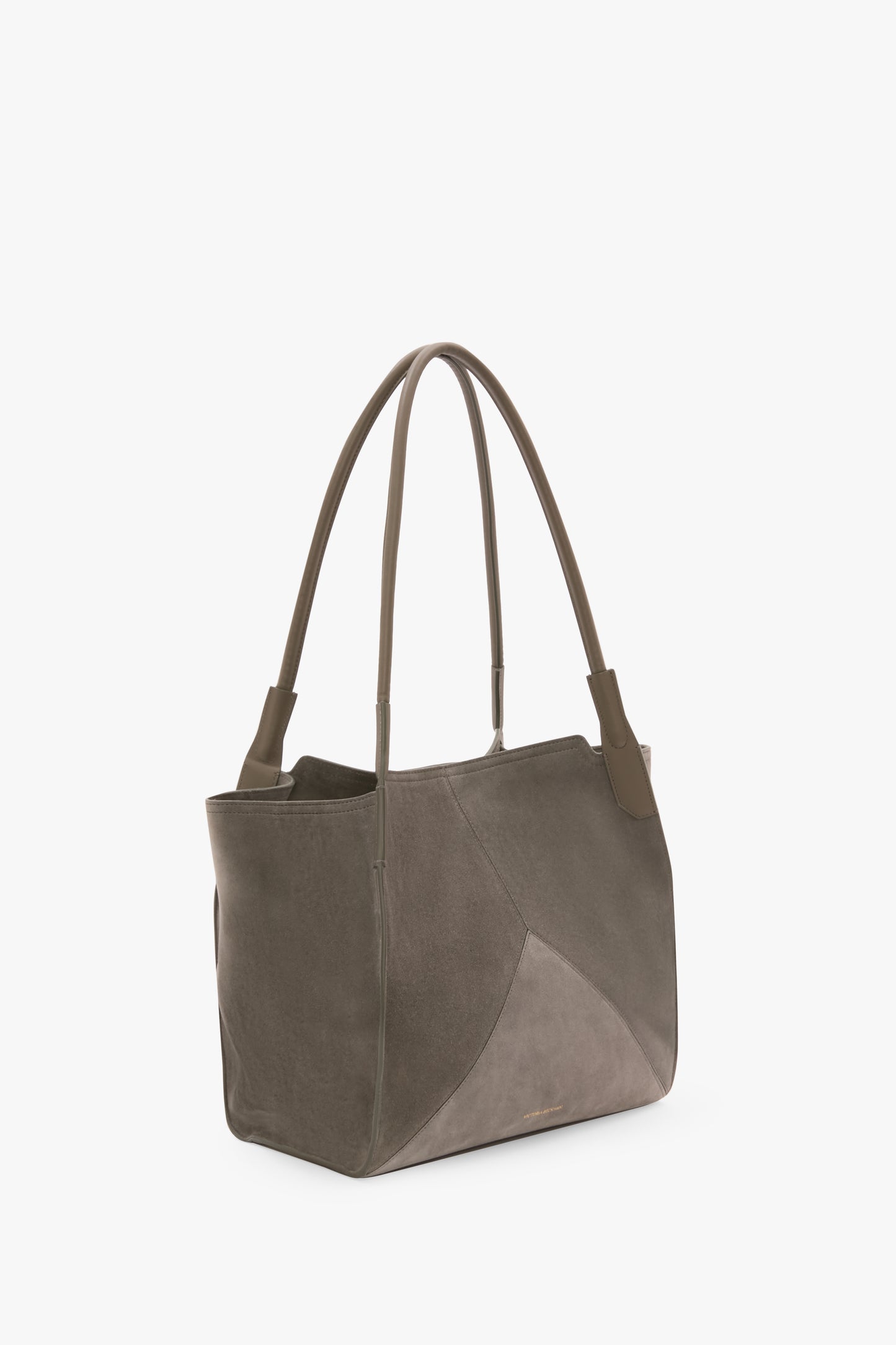 Victoria Tote In Pebble Grey Suede