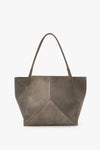 Victoria Tote Large In Pebble Grey Suede