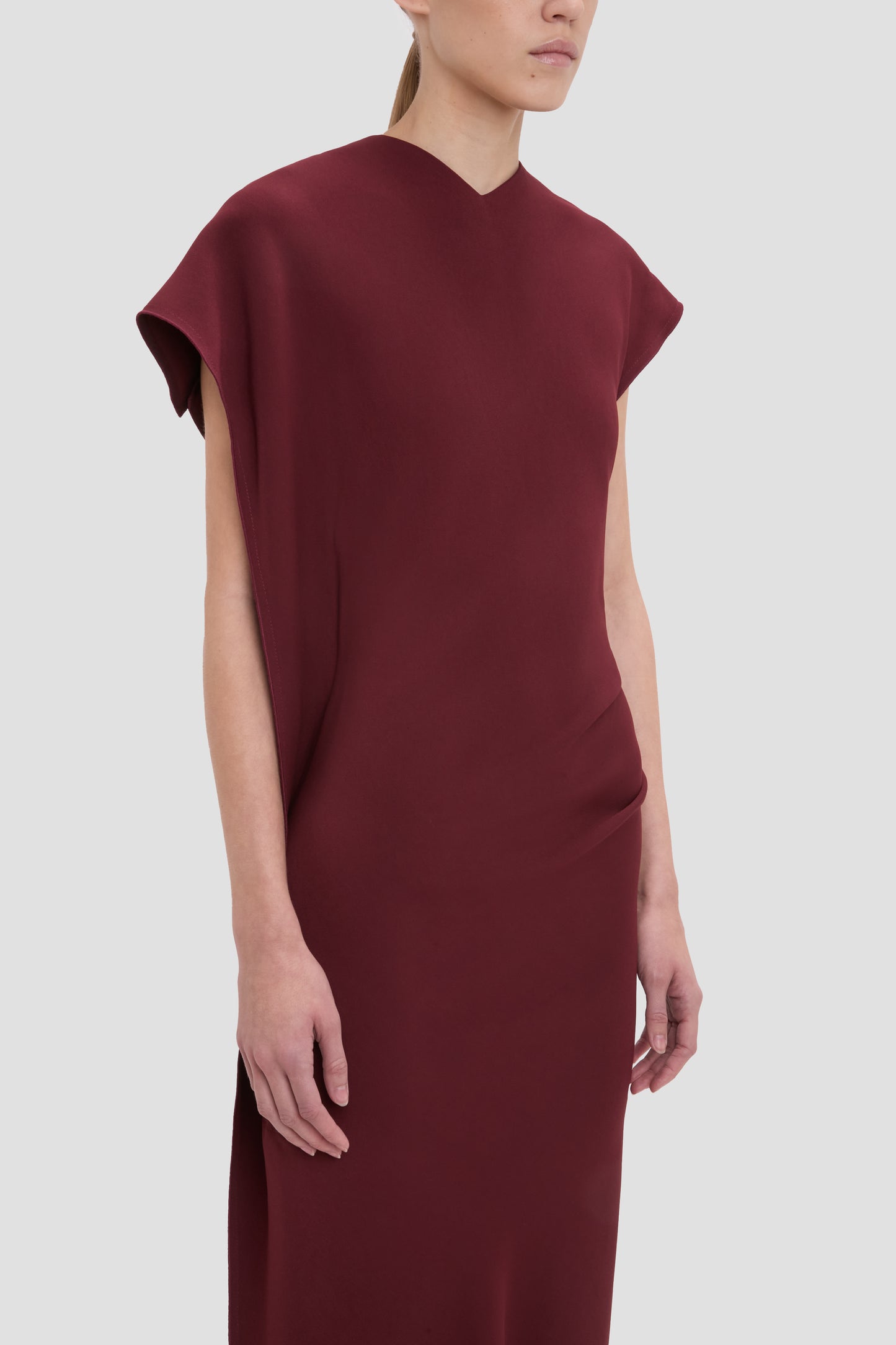 Victoria Midi Dress In Cinnabar Red