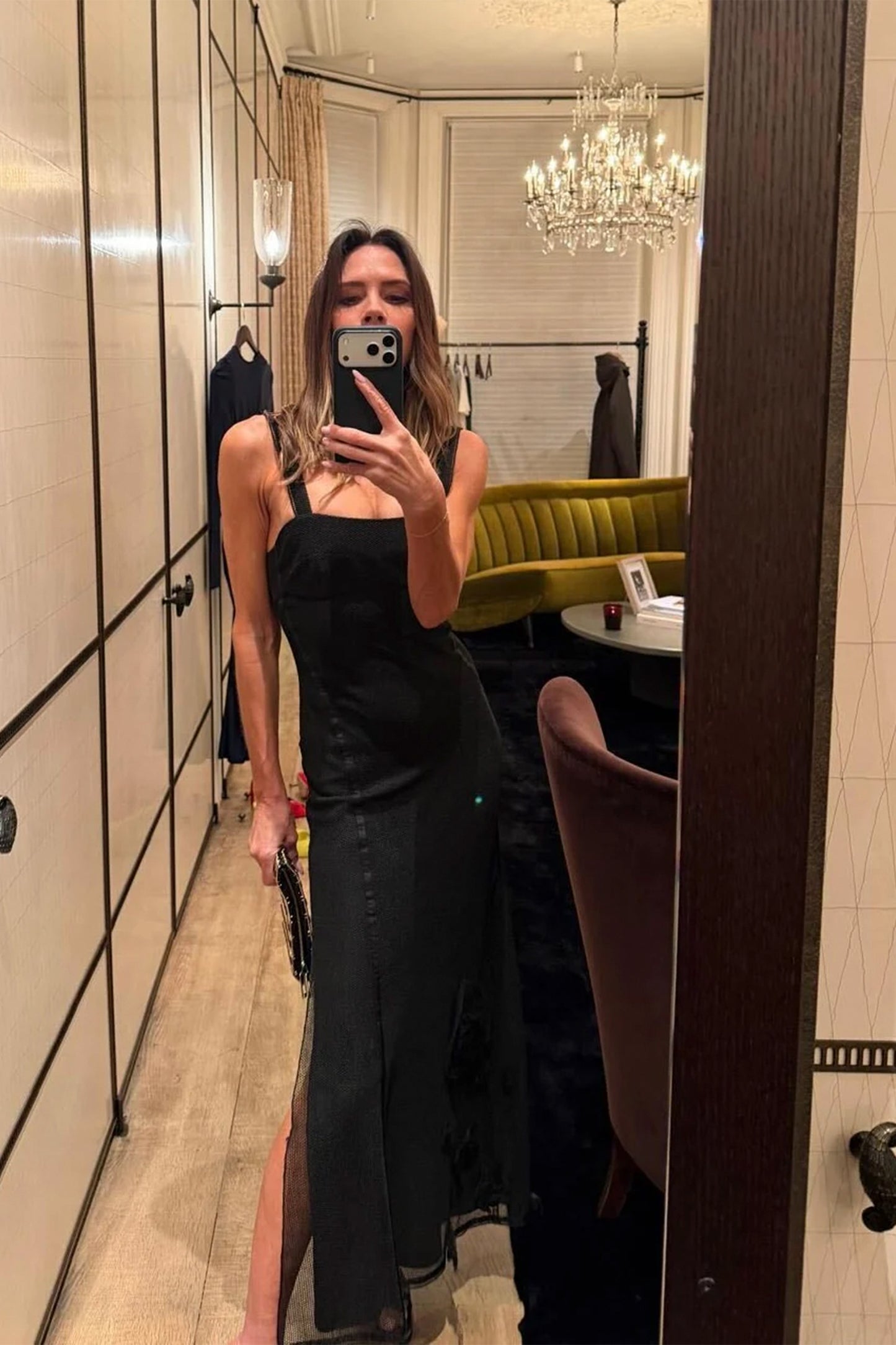 Panelled Cami Dress In Black