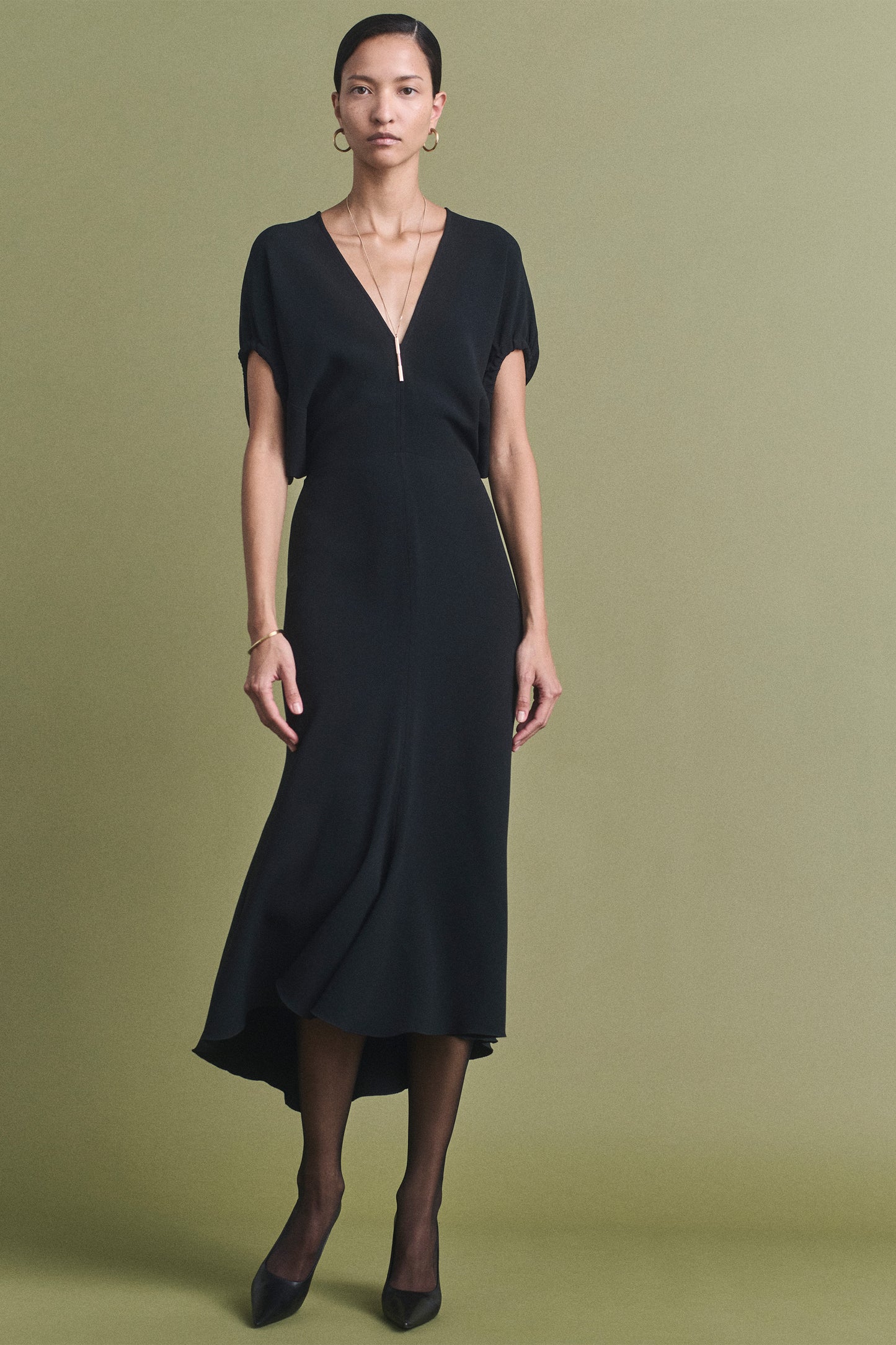 Edith Midi Dress In Black