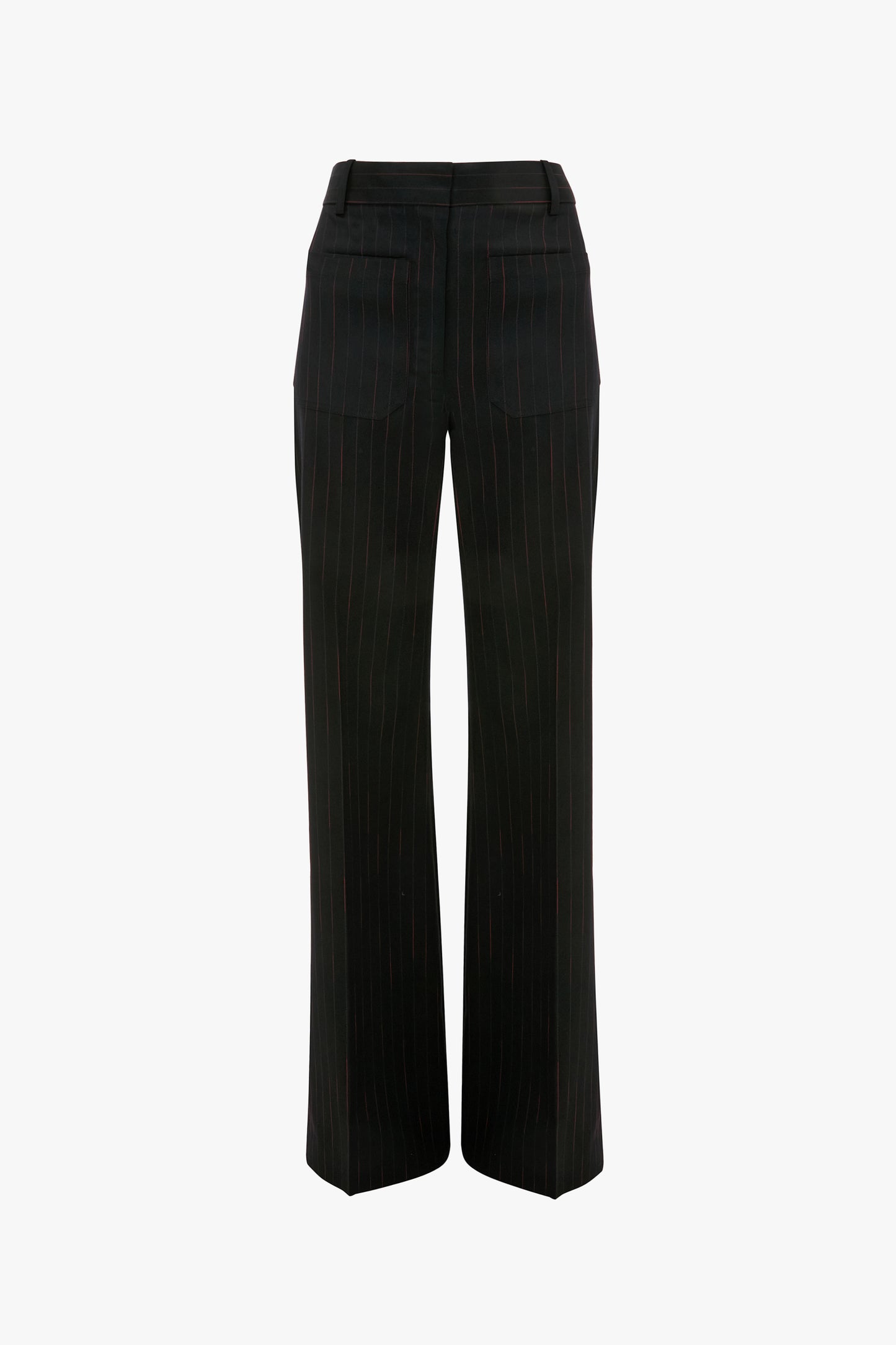 Alina Trouser In Navy-Rose Pinstripe