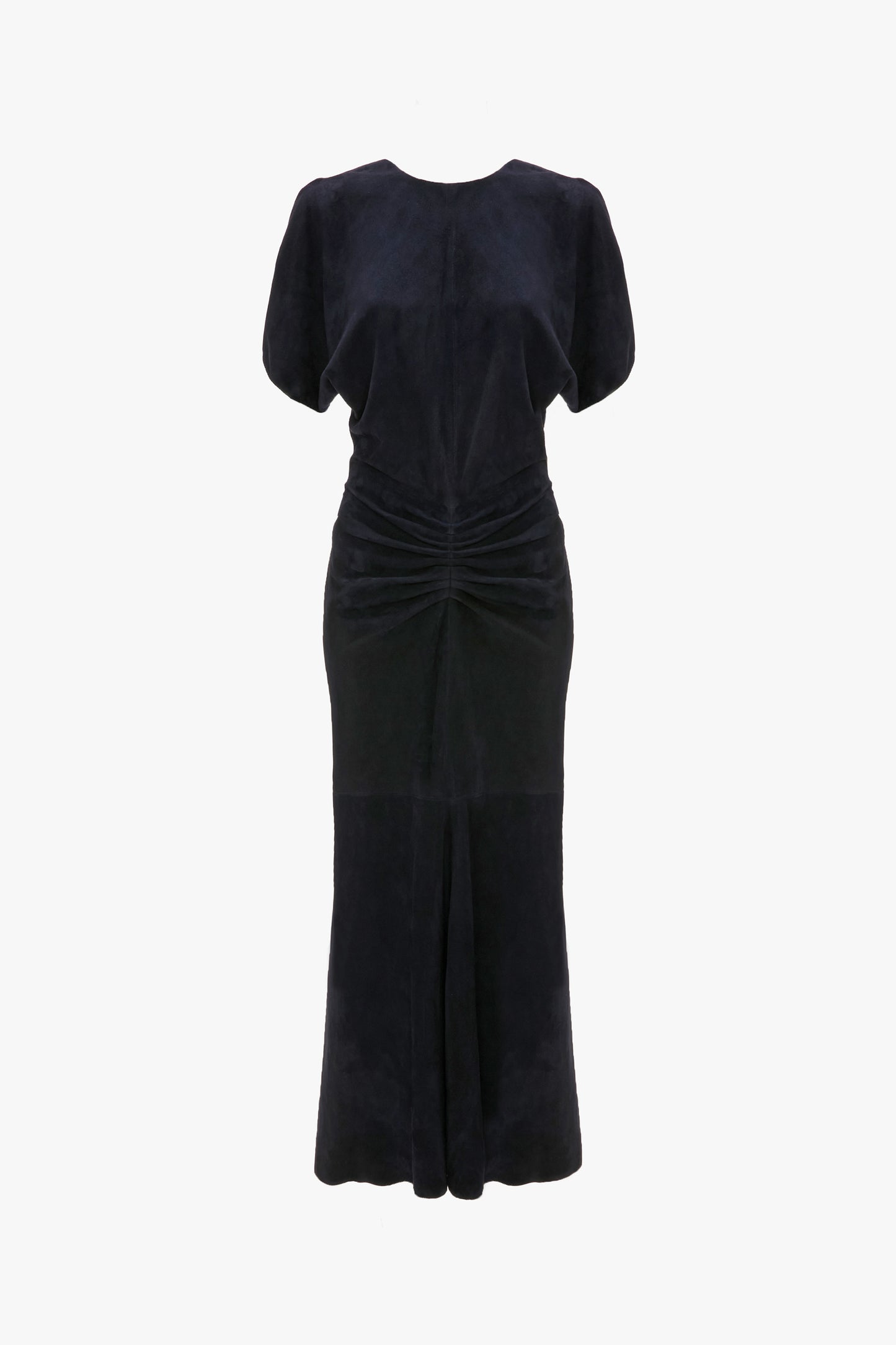 Bela Midi Dress In Navy Suede