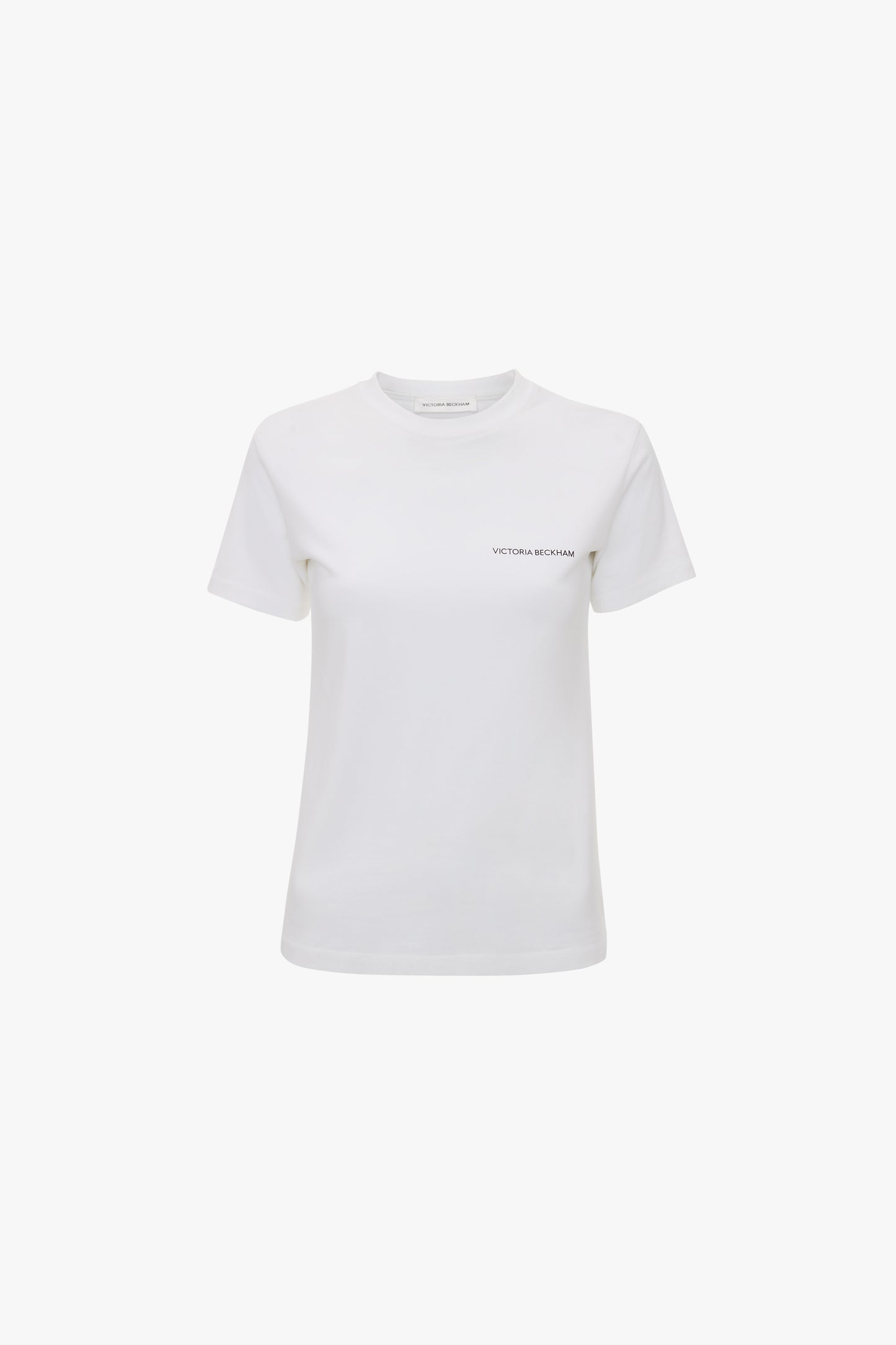 Fitted Shrunken Logo T-Shirt In White