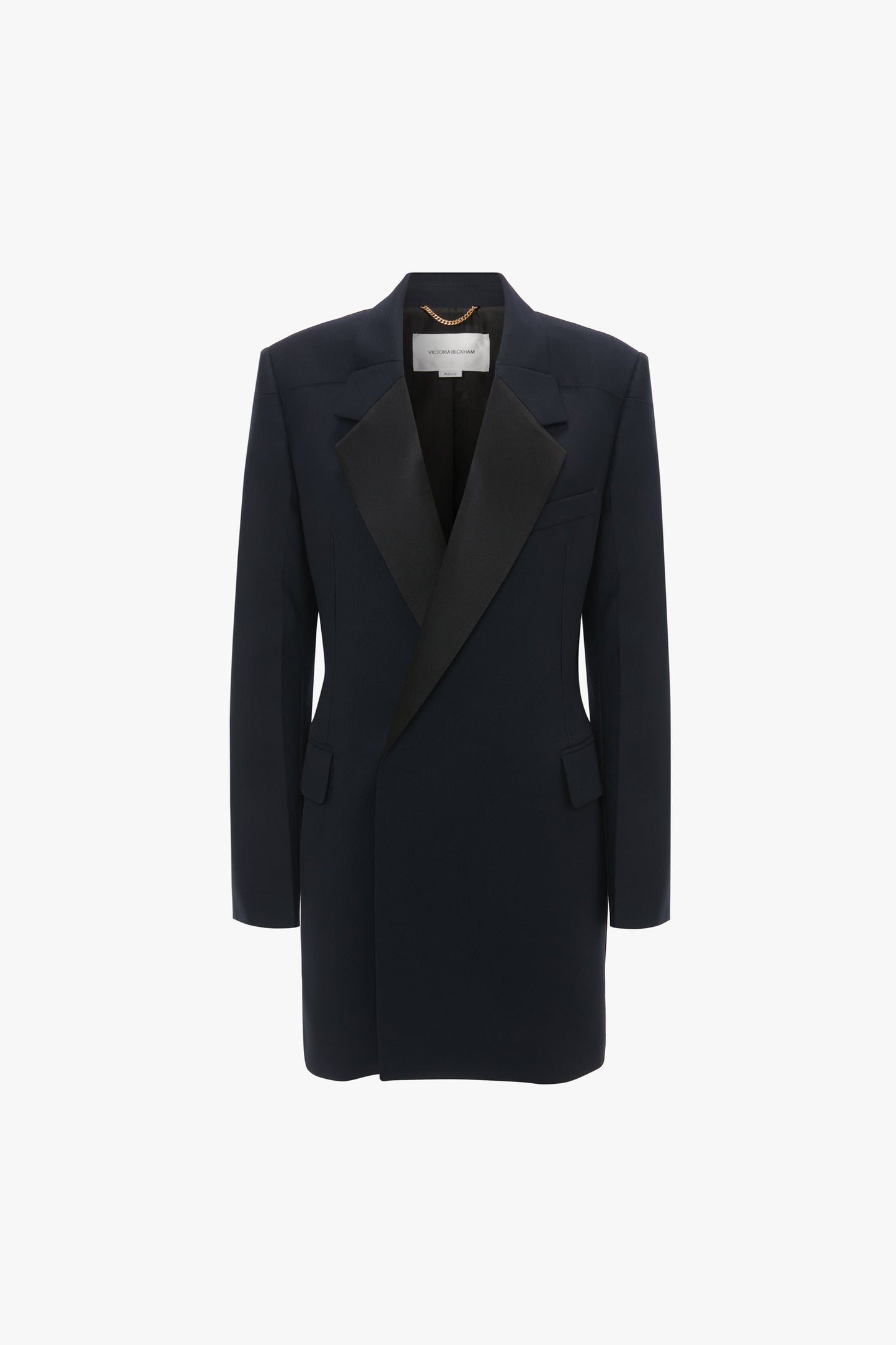 Folded Shoulder Dress In Midnight