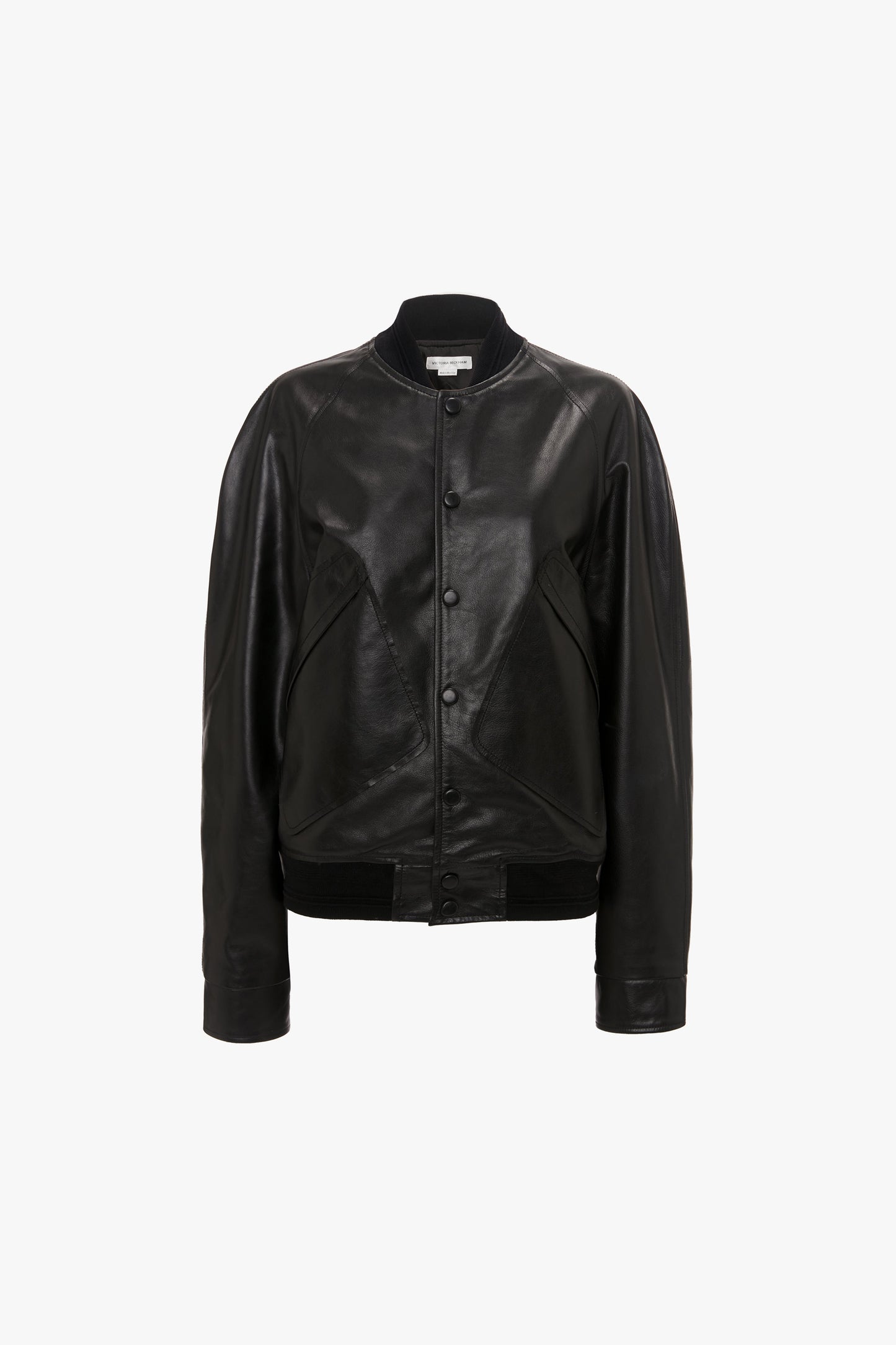 Leather Varsity Jacket In Black