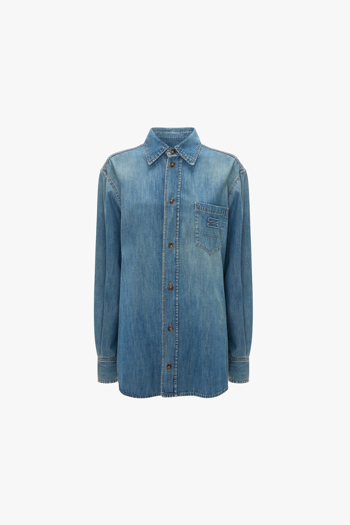 Men's Shirt In Mid Blue