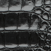 Black Croc Embossed Leather