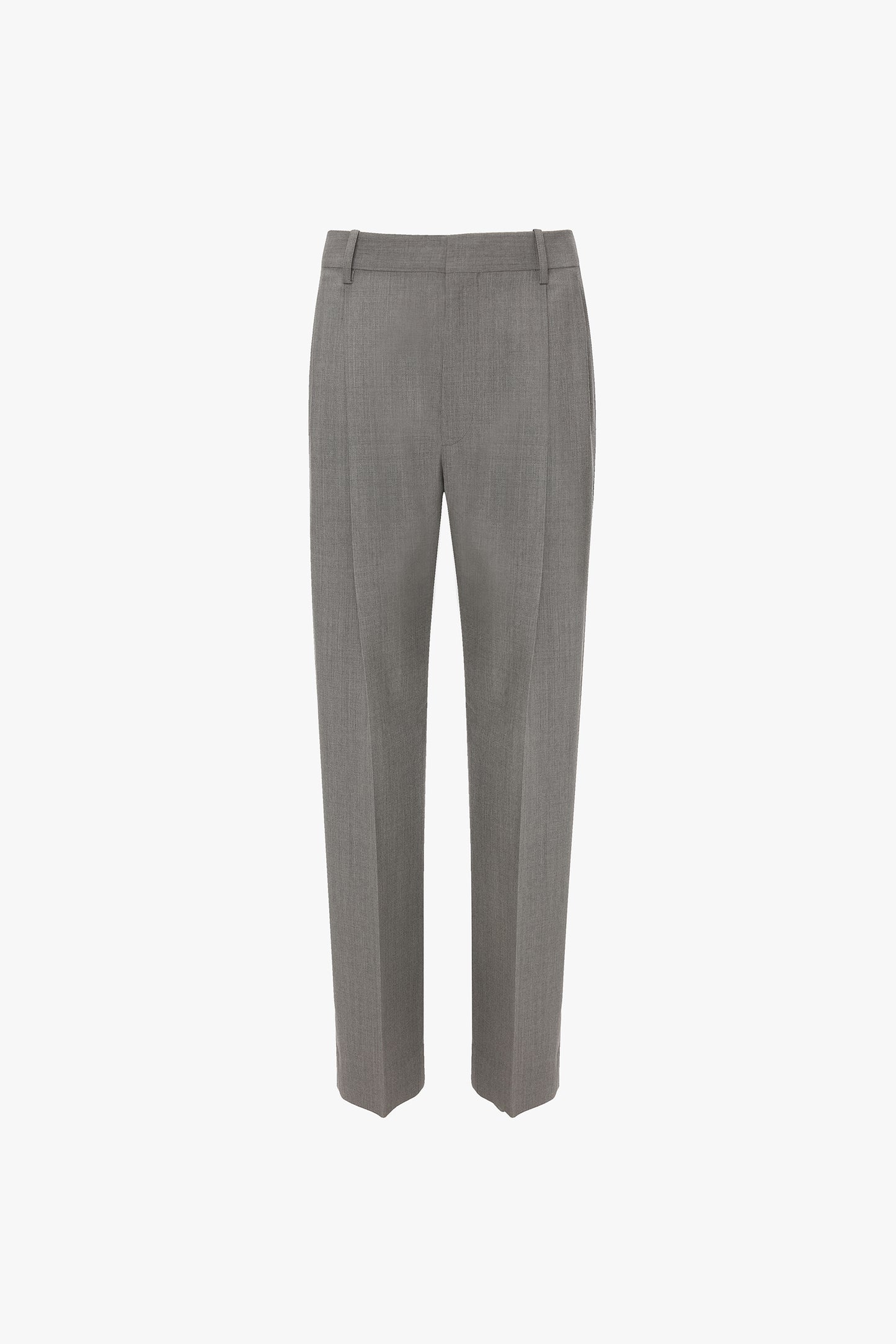 Straight Leg Trouser In Light Grey Melange