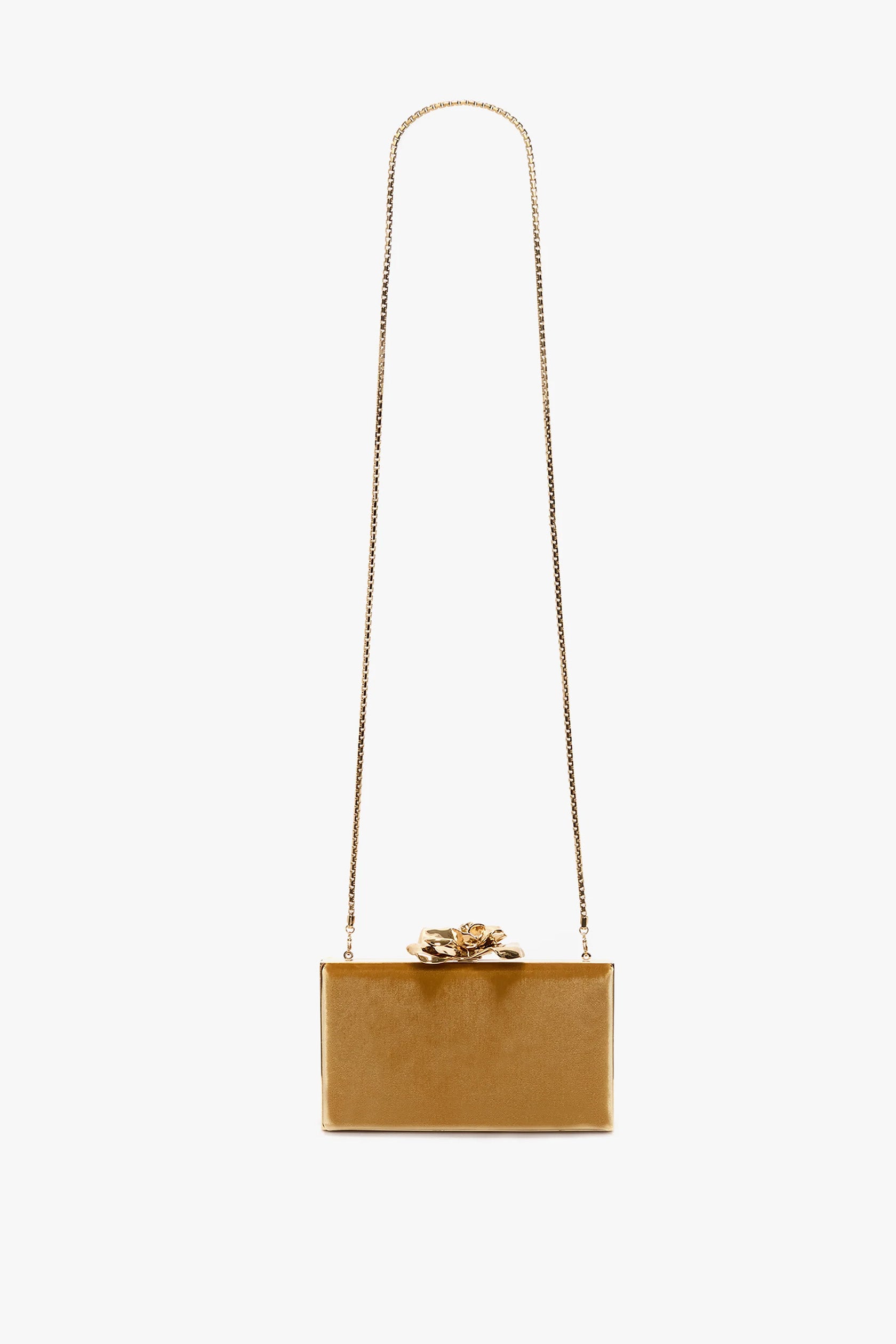 【Victoria Beckham】フレームフラワーミニベルベットクラッチ Frame Flower Bag Minaudiere In Light Gold – Victoria Beckham Inc