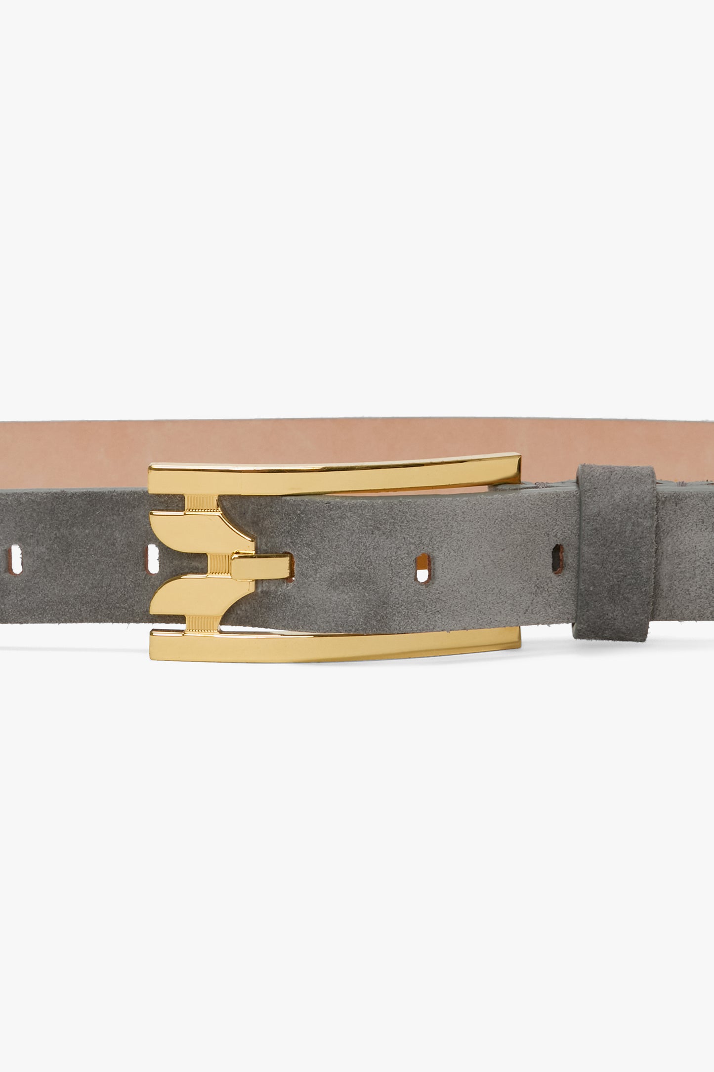 Dorian Pin-Buckle Belt In Pebble Grey Suede