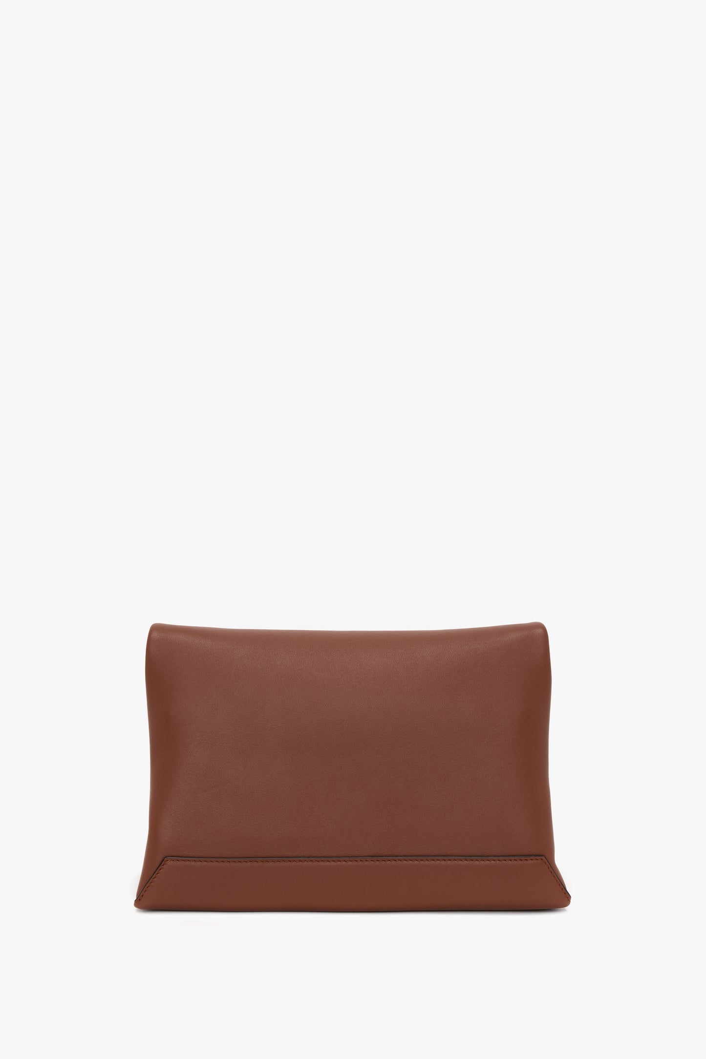 Chain Pouch Bag With Strap In Russet Leather