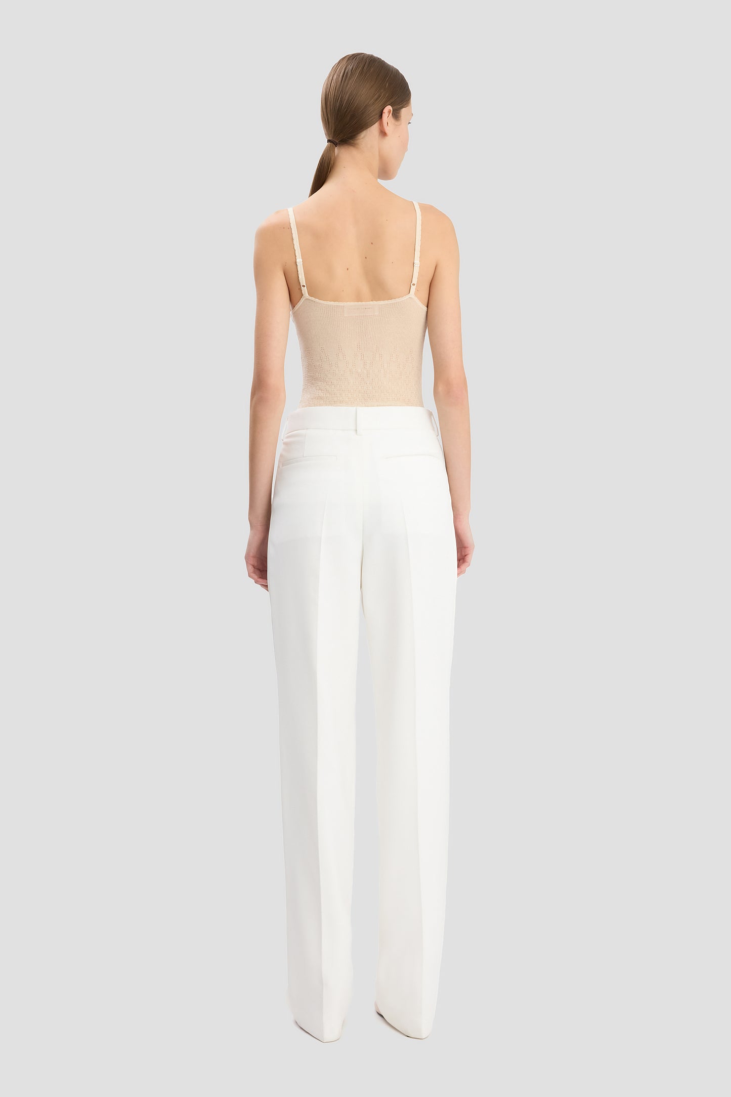 Straight Leg Tailored Trouser In Ivory