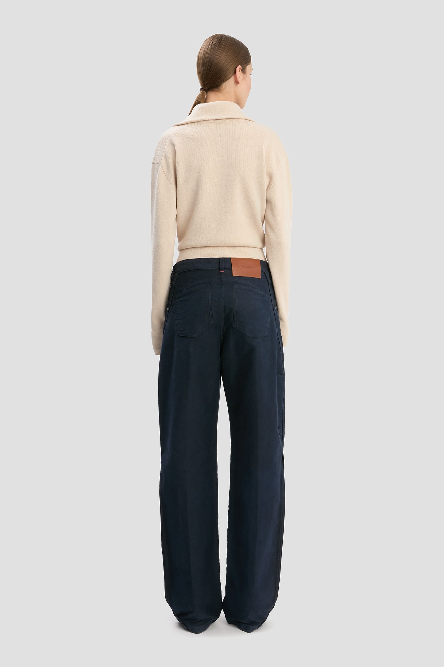 Half-Zip Milano Jumper In Pale Rose