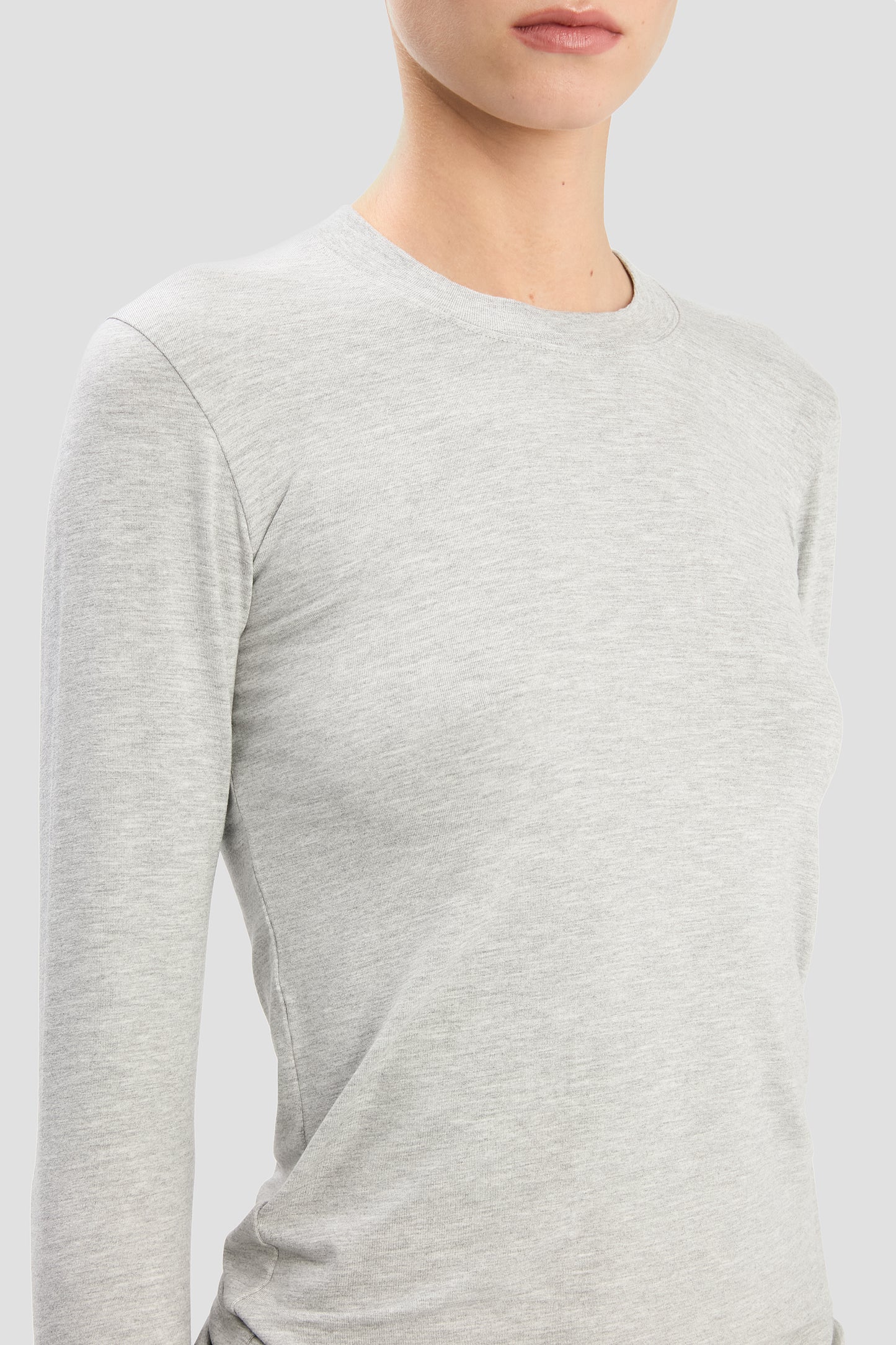 Long Sleeve T-Shirt In Grey Marl