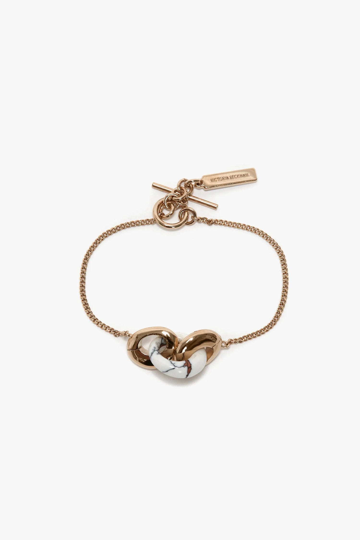Resin Charm Bracelet In Light Gold-White