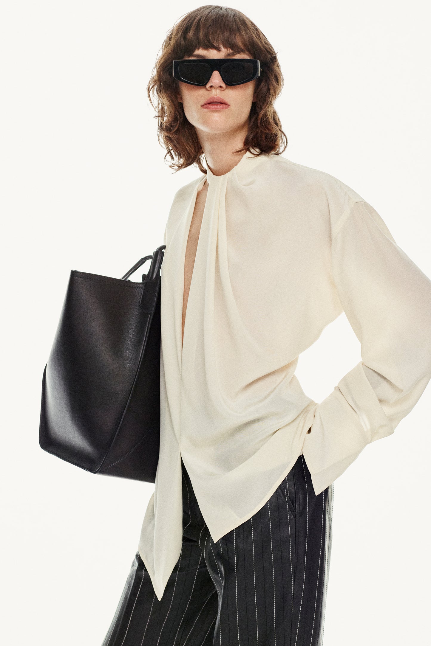 Draped Blouse In Ivory