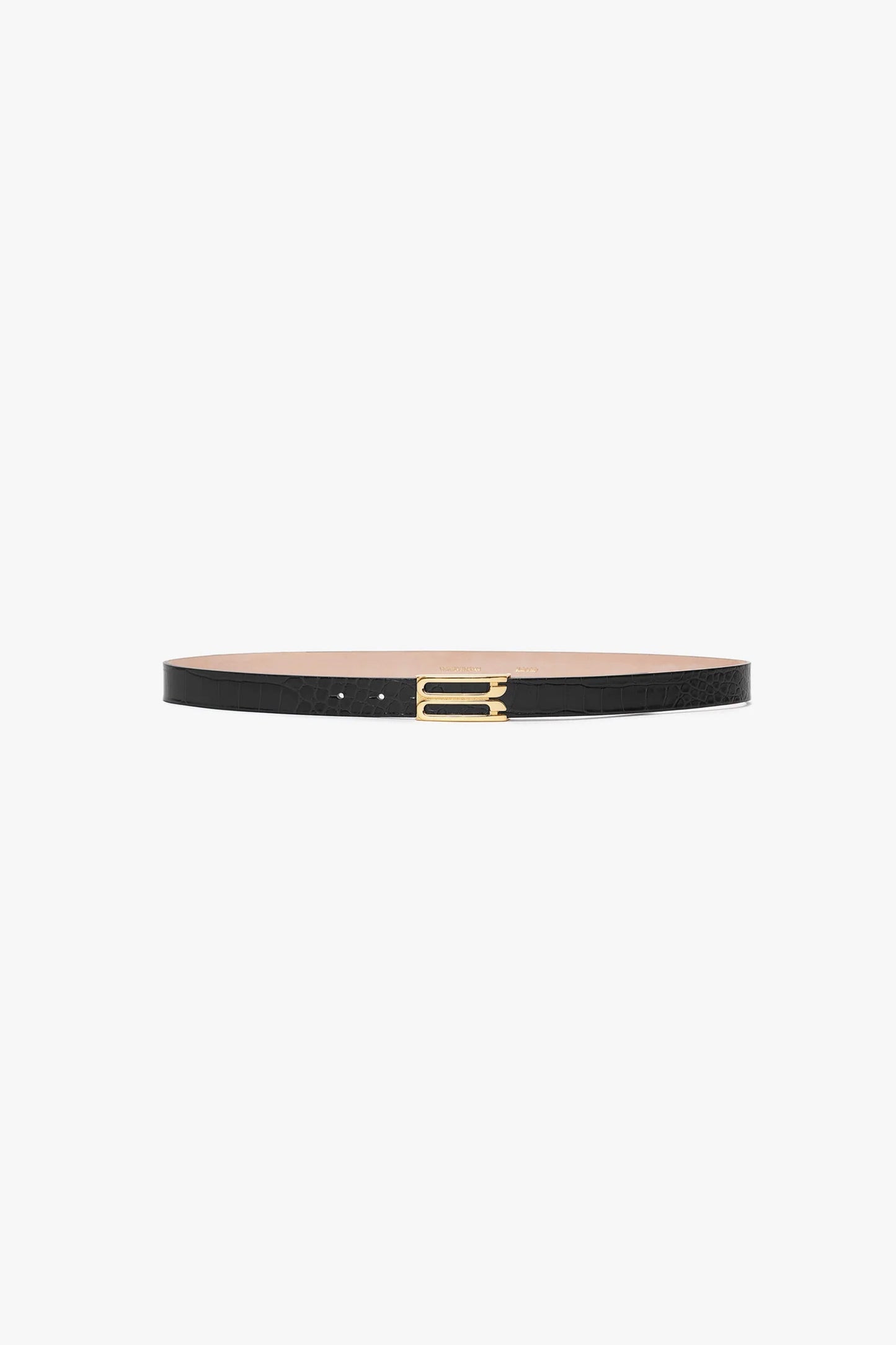 Dorian Belt In Black Croc Embossed Calf Leather