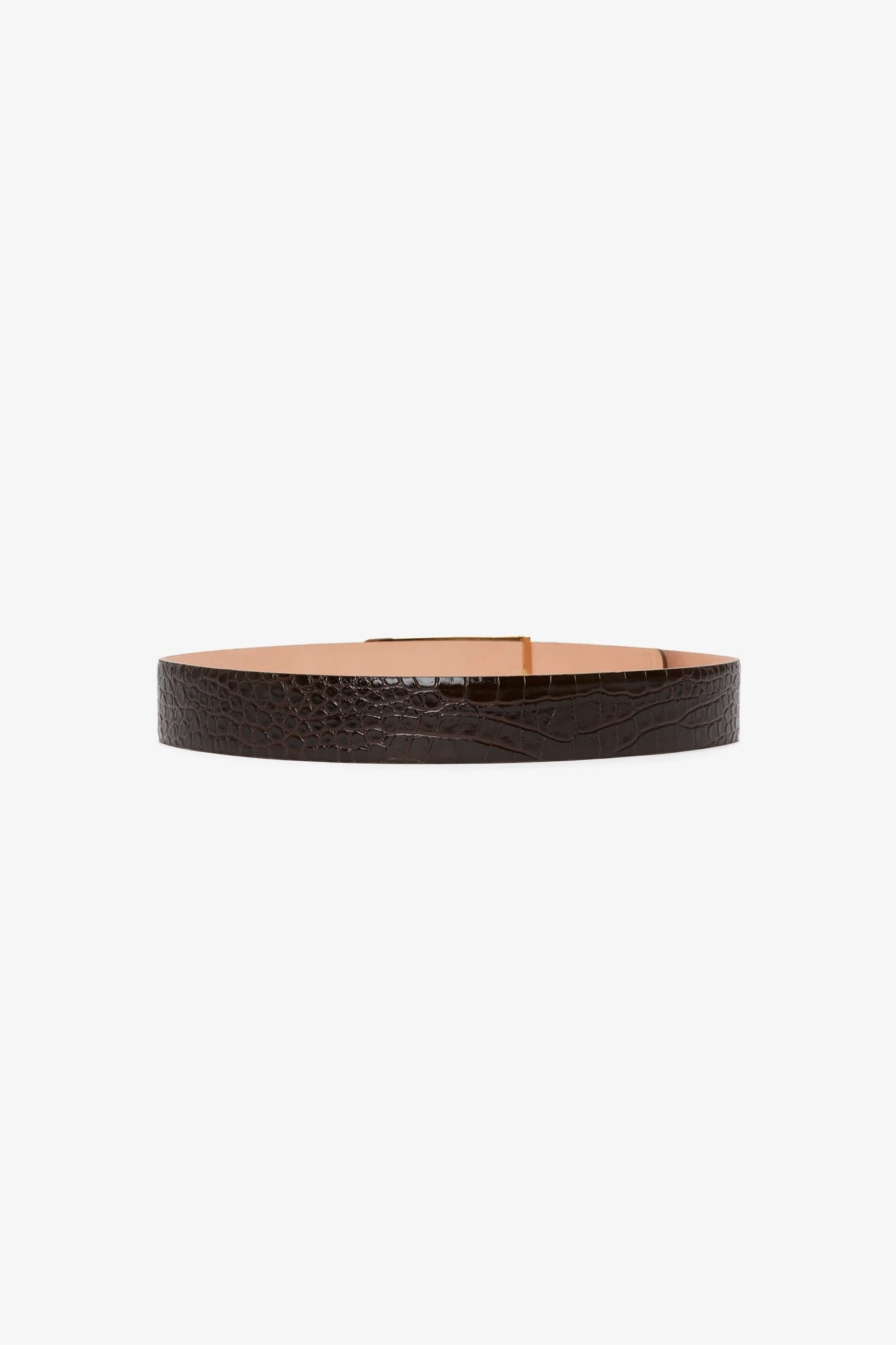 Jumbo Dorian Belt In Chocolate Croc Embossed Leather