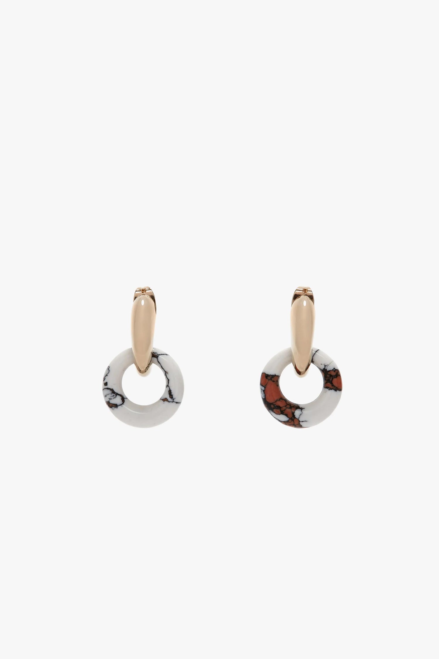 Resin Pendant Earrings In Light Gold-White