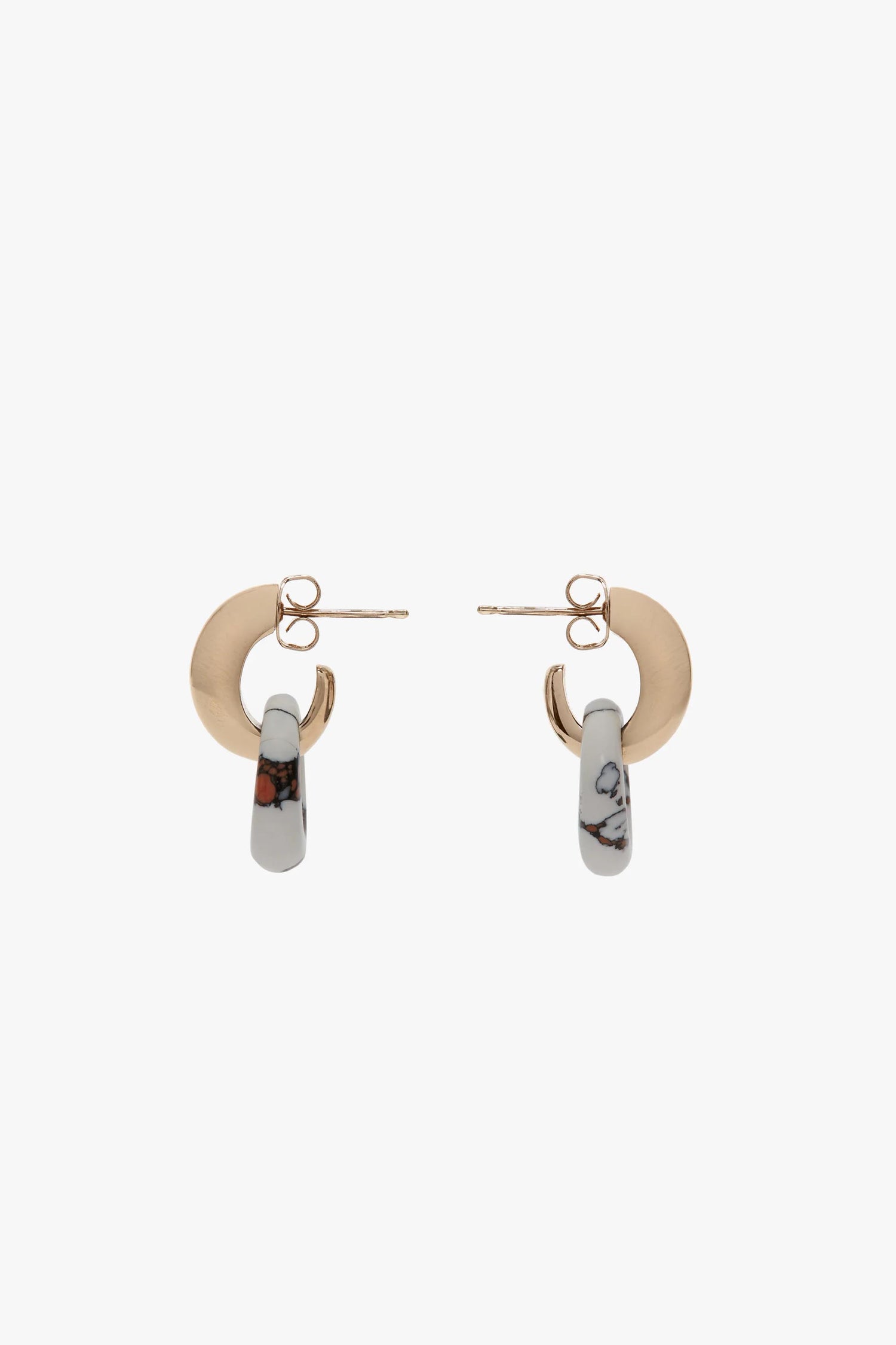 Resin Pendant Earrings In Light Gold-White
