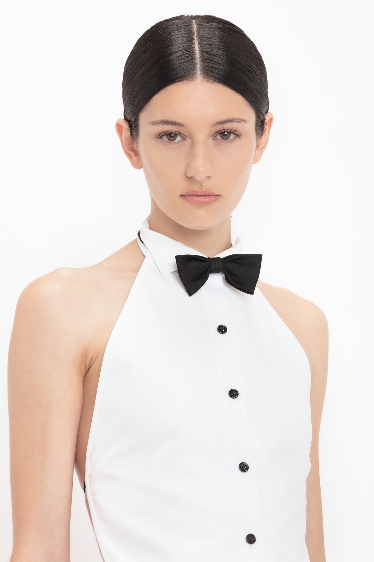 Tuxedo Bib In White