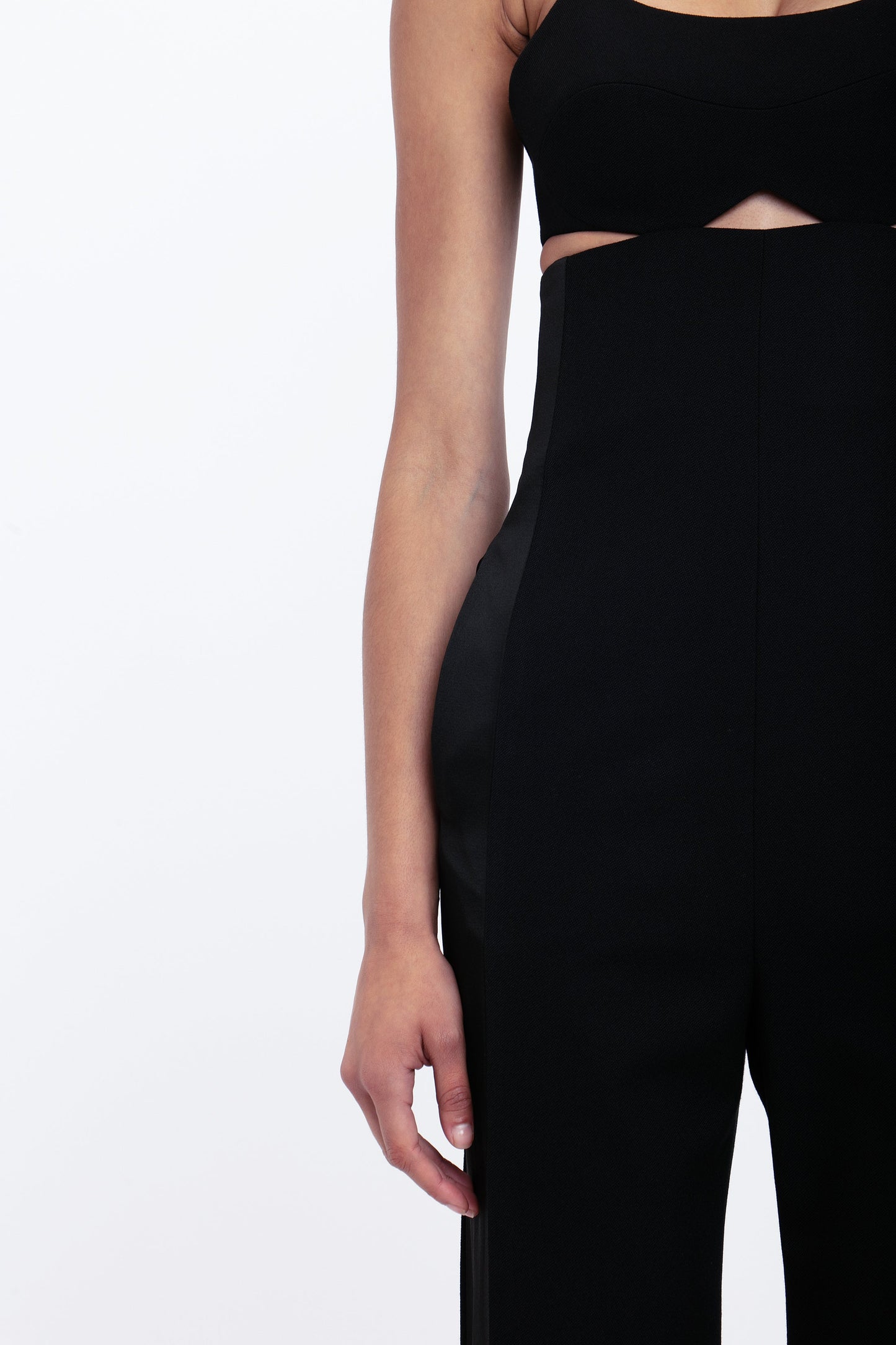 Cut-Out Detail Cami Jumpsuit In Black