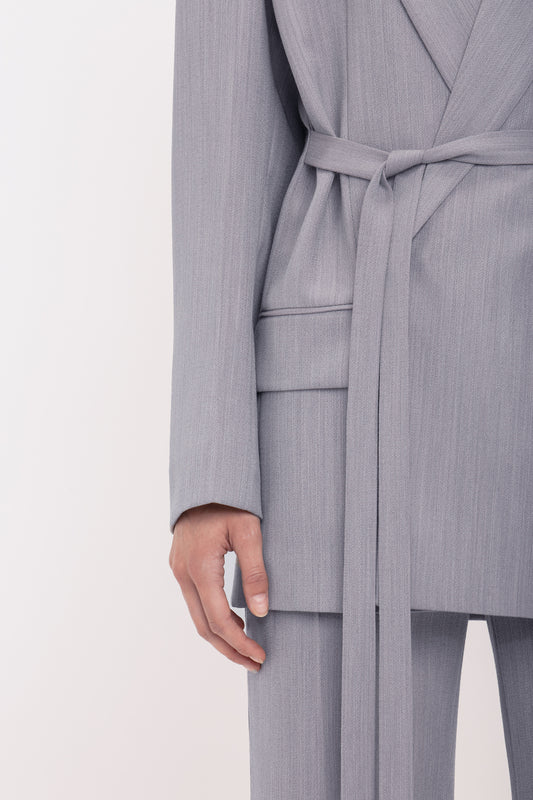 Tailored Belted Jacket In Quartz