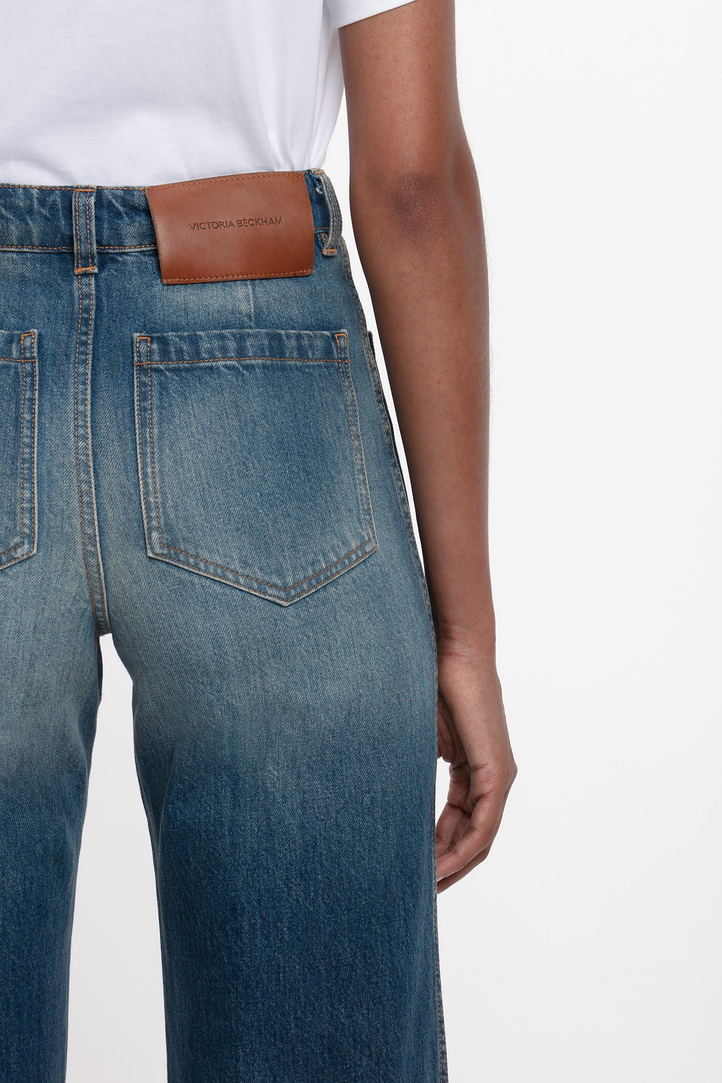 Alina High Waisted Stretch Jean In Mid Blue