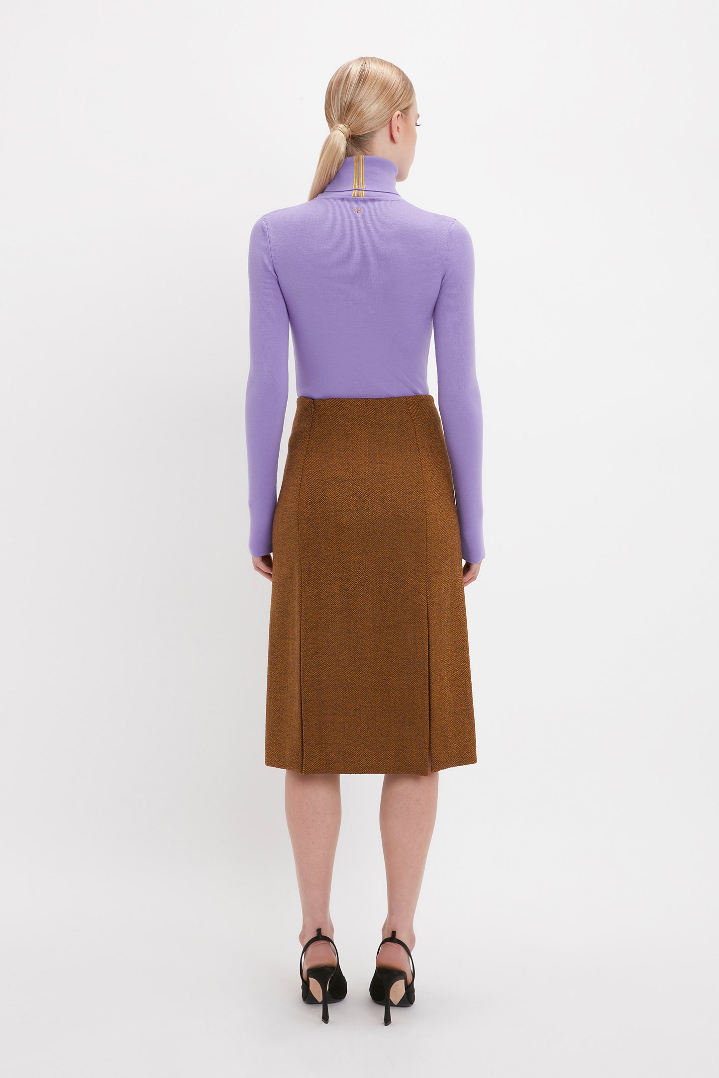 Double Layer Split Skirt In Caramel