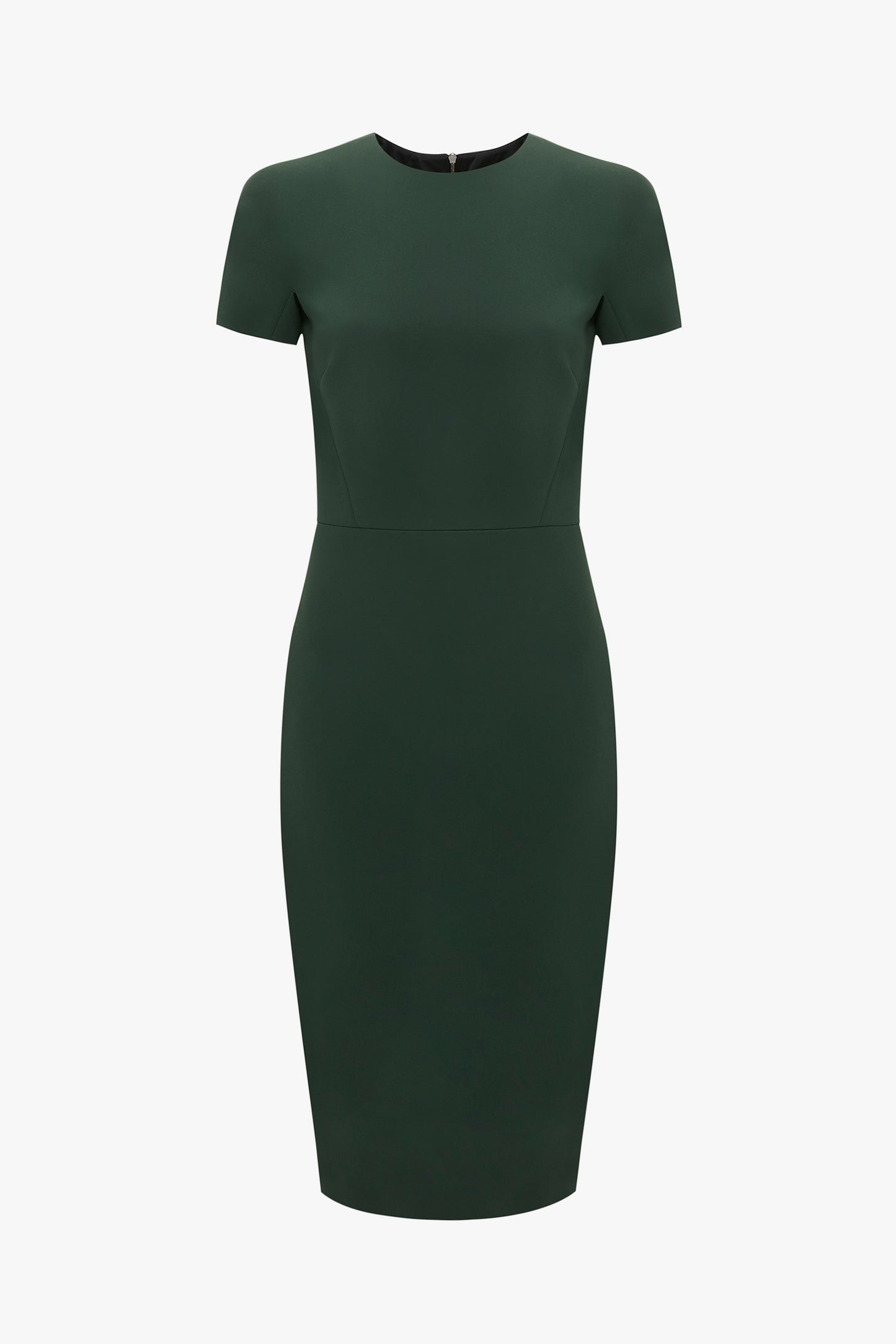 T-Shirt Fitted Dress In Bottle Green