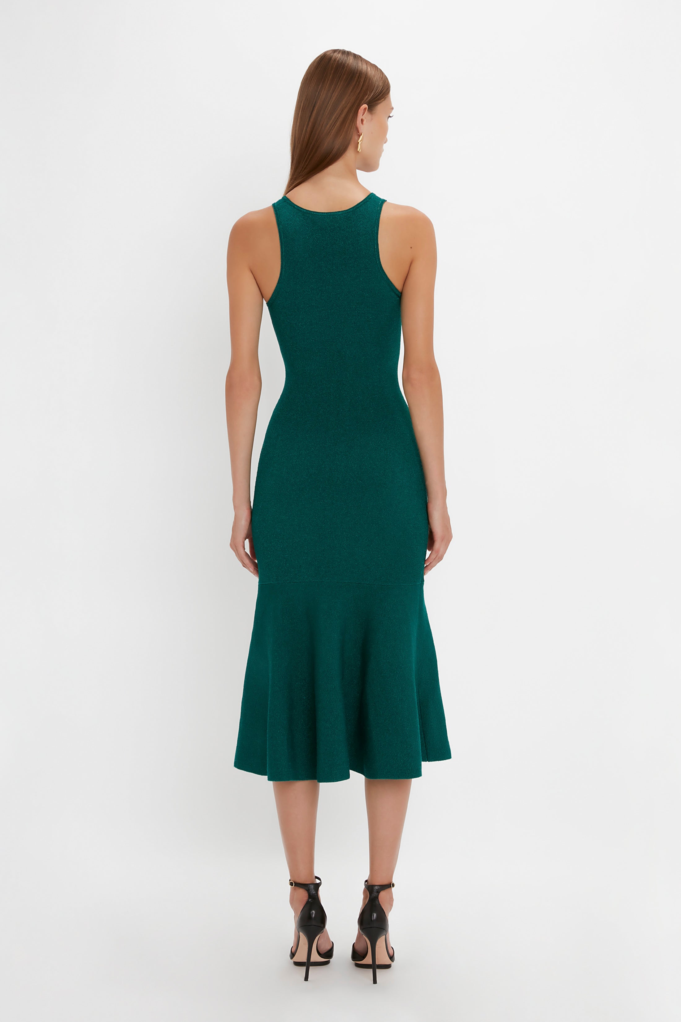 VB Body Sleeveless Dress In Lurex Green – Victoria Beckham US