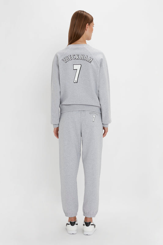 Football Sweatshirt In Grey Marl