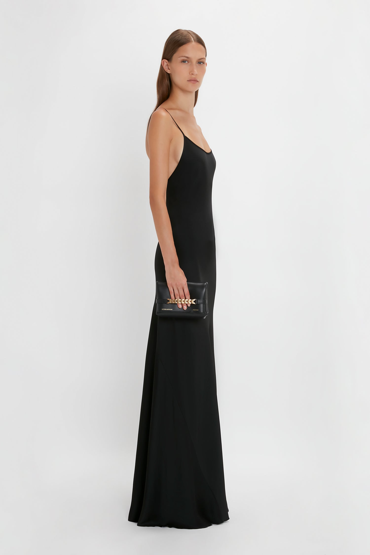 Floor-Length Cami Dress In Black – Victoria Beckham US