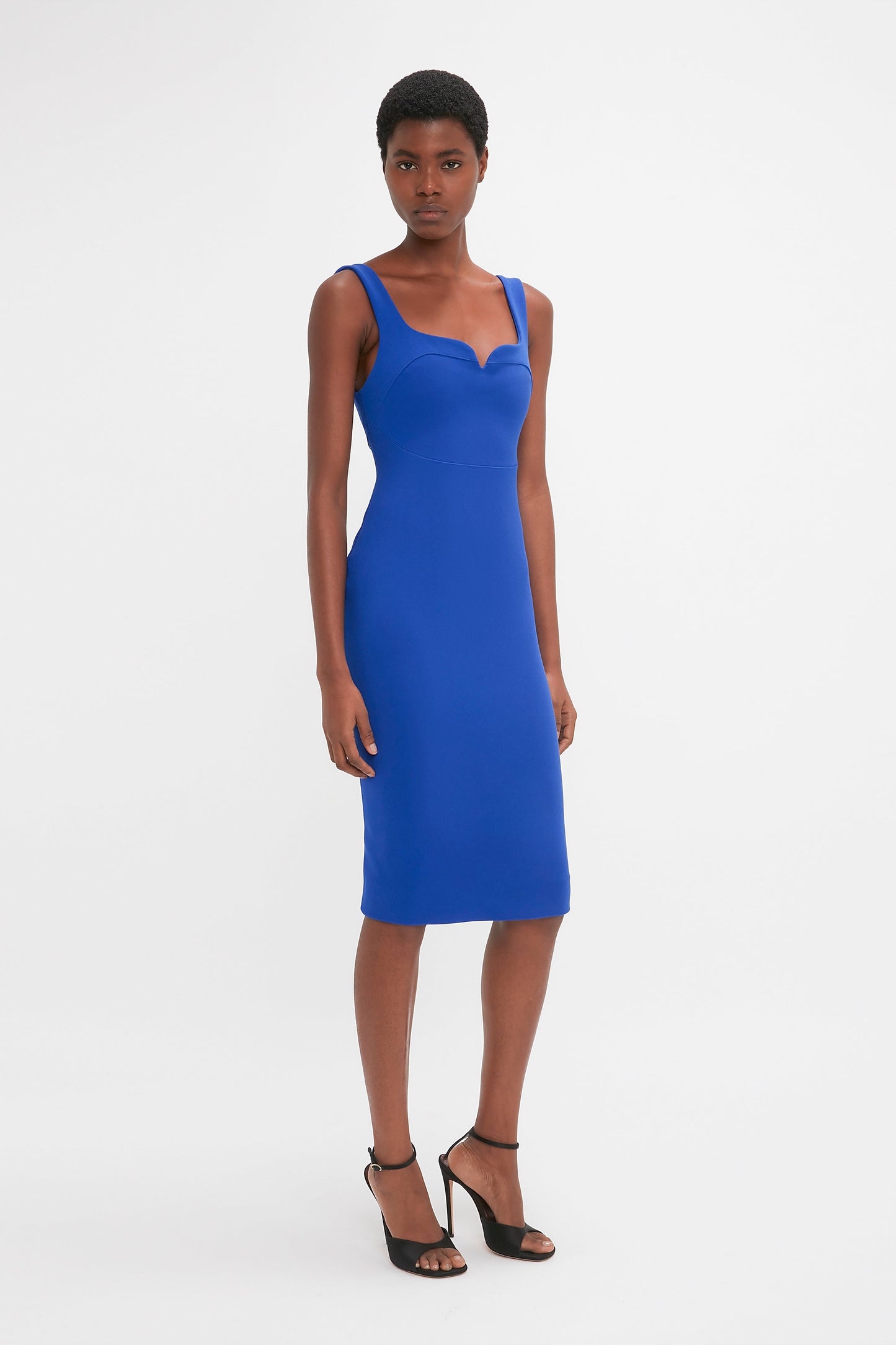 Sleeveless Fitted T-Shirt Dress In Palace Blue