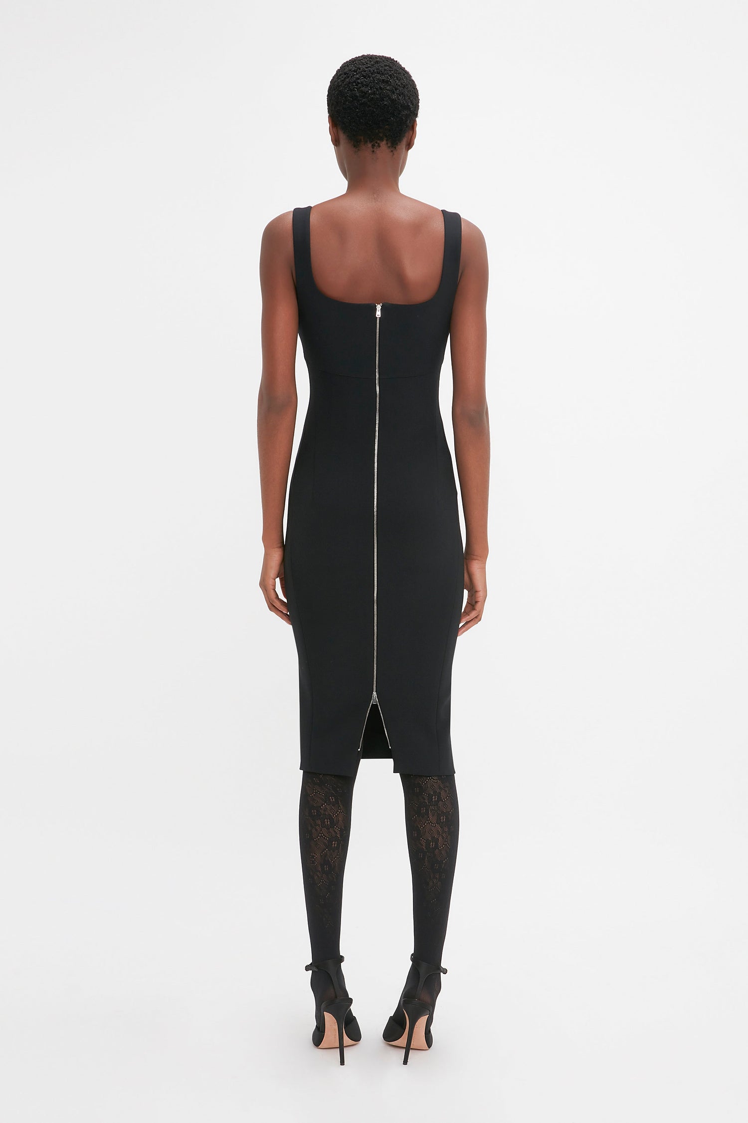 Sleeveless Fitted T-Shirt Dress In Black – Victoria Beckham US