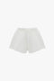 Drawstring Embroidered Mini Short In Antique White by Victoria Beckham with an elastic waistband, featuring a breathable linen-cotton blend and delicate embroidered detailing.