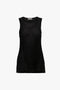 A Victoria Beckham Lightweight Tank Top In Black, sleeveless and sleek, set against a pristine white background.