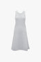 A Victoria Beckham Sleeveless Tank Dress In Ice with a round neckline and a slightly flared hem.