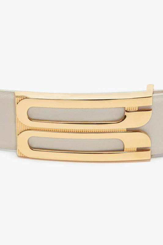 Jumbo Frame Belt In Latte Leather