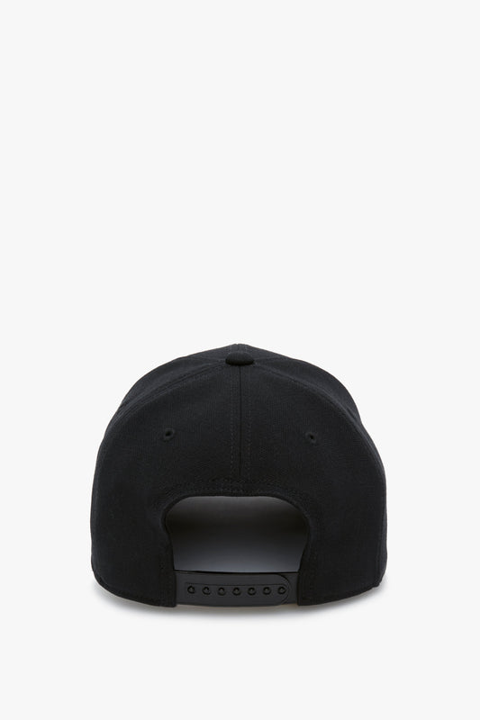 Exclusive Logo Cap In Black by Victoria Beckham shown from the back on a white background.