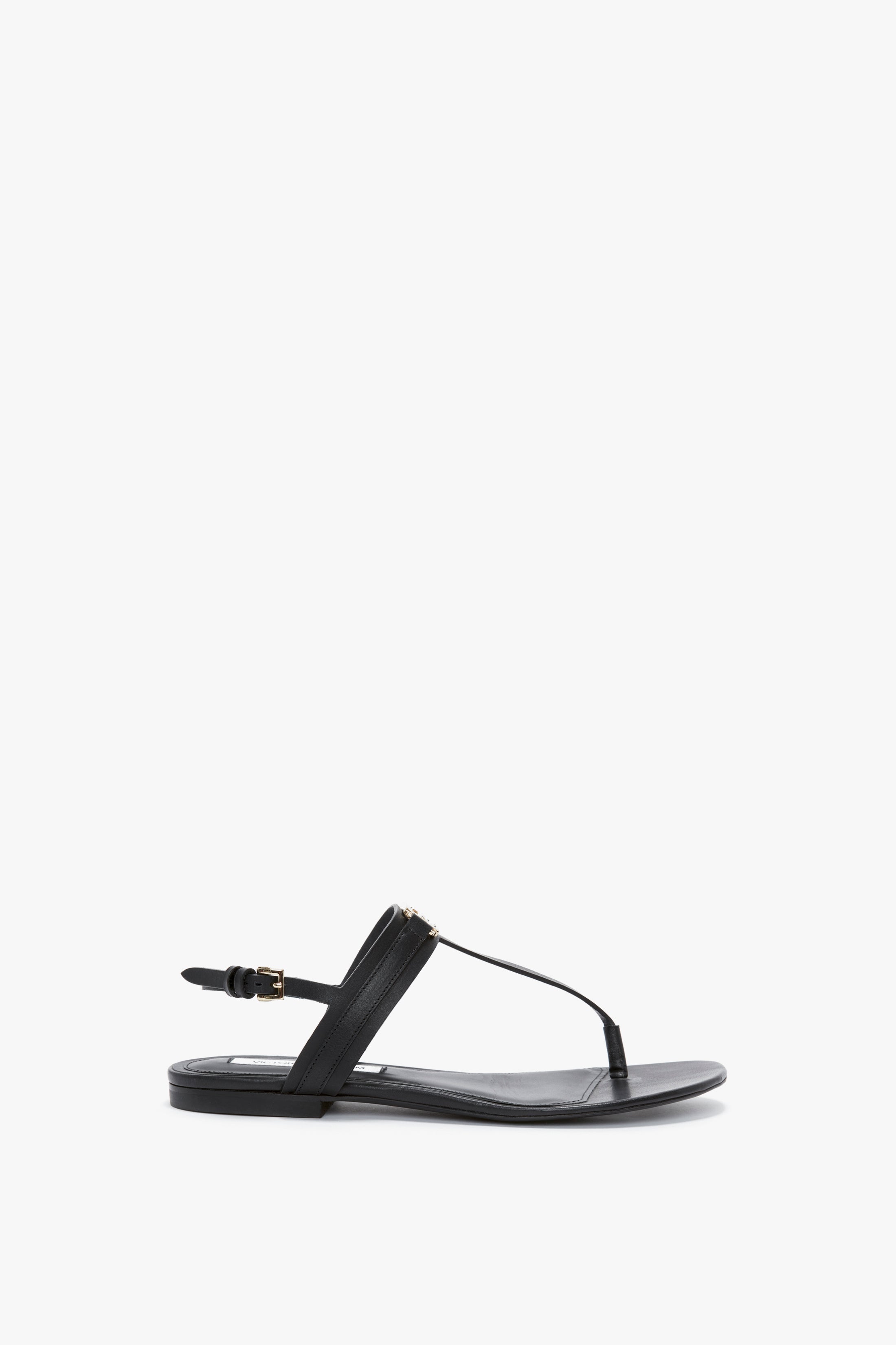 Frame Detail Sandal In Black Leather – Victoria Beckham Inc