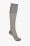 A single Victoria Beckham Superfine Rib Socks In Lunar Grey and Sesame with a darker gray toe and heel on a plain white background, made from 100% cotton.